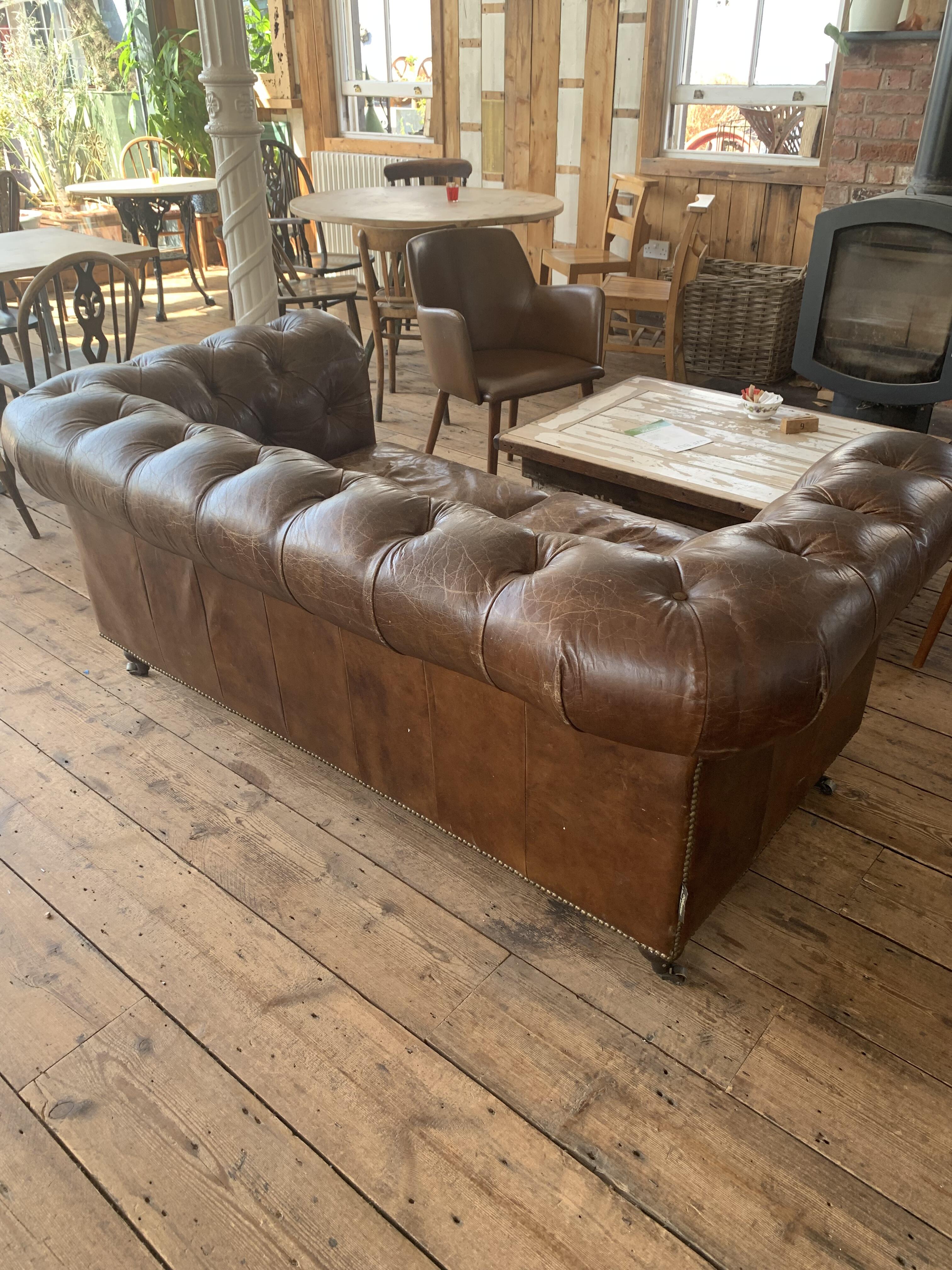 Vintage Leather Chesterfield Sofa - Classic Charm
