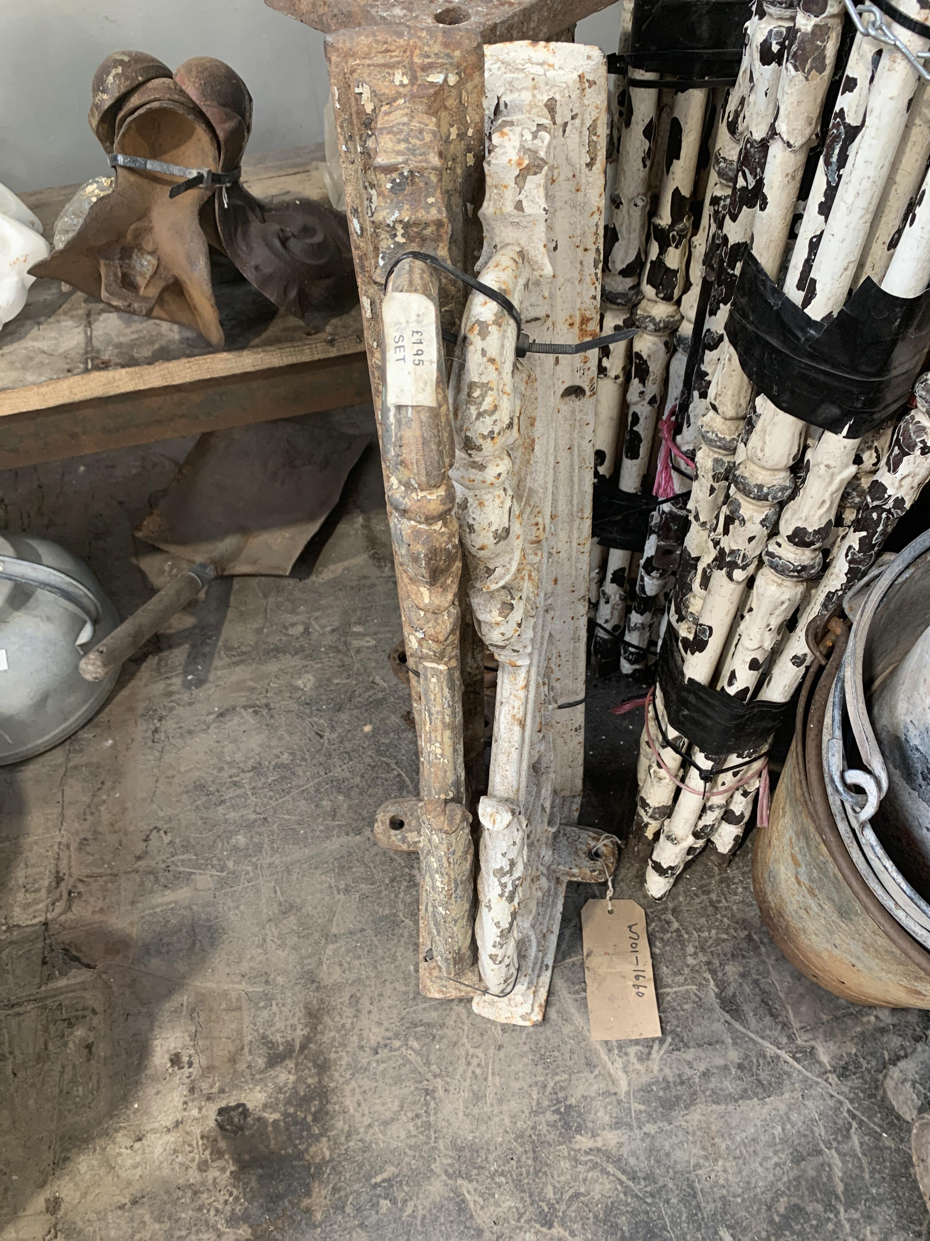 Pair of White Cast Iron Ornamental Brackets