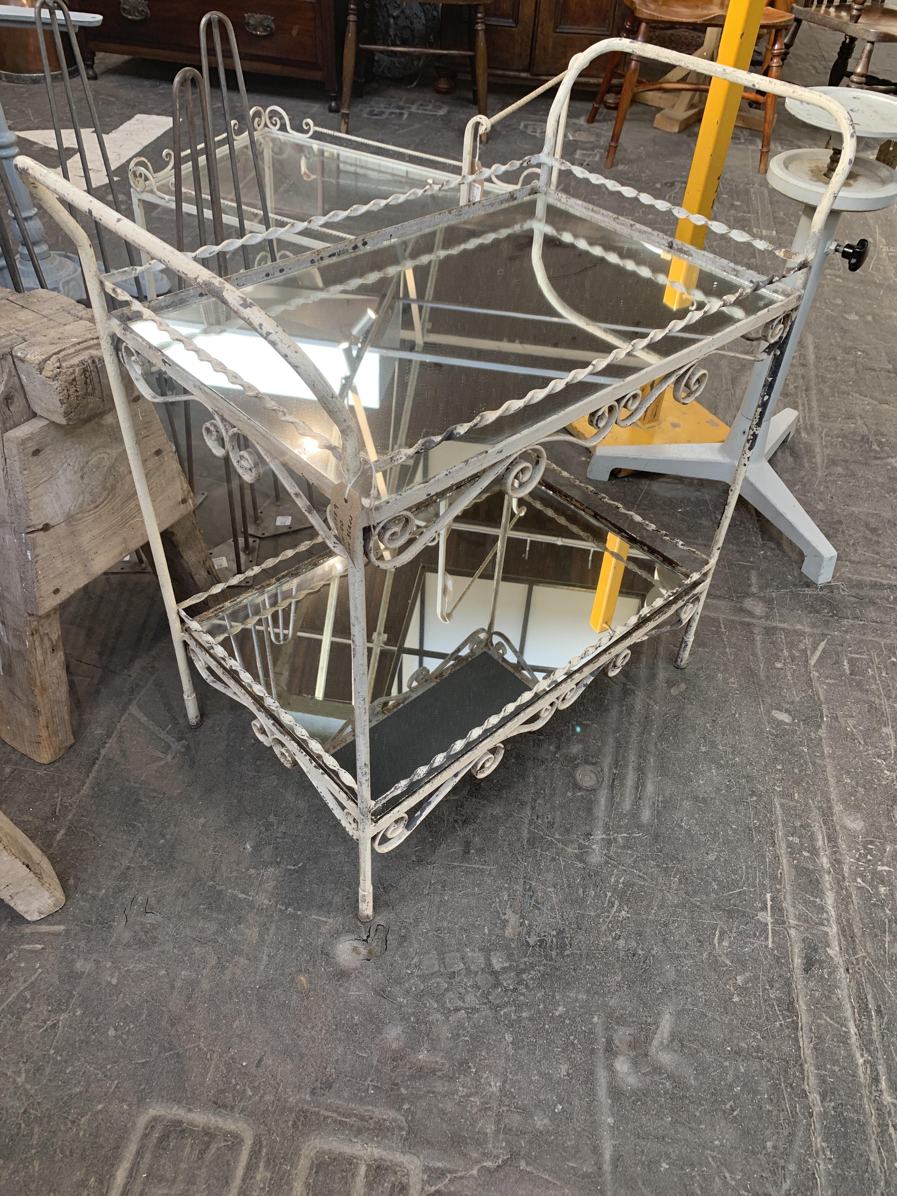 Reclaimed Wrought Iron Café or Tea Trolley