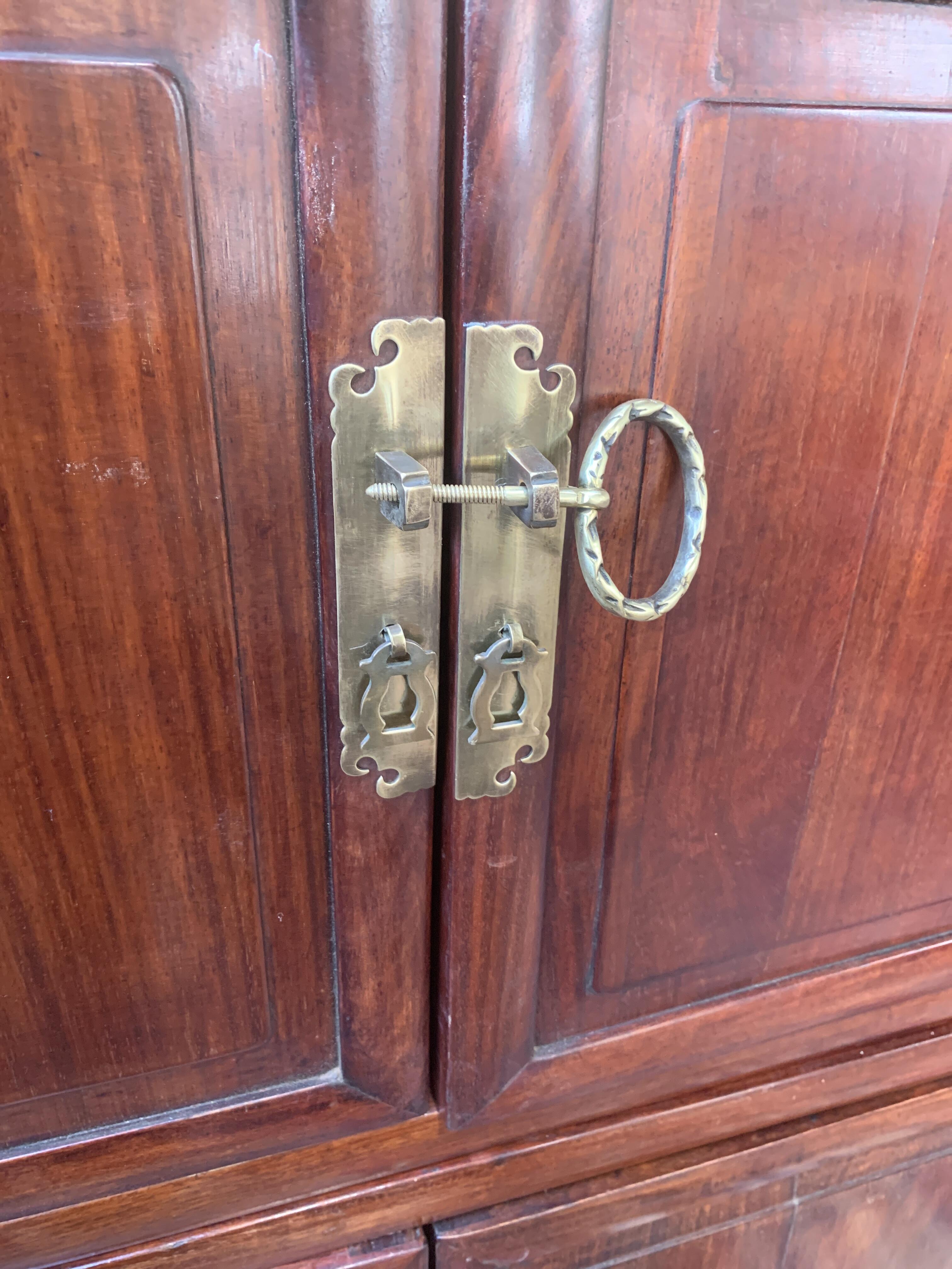 Vintage Chinese Cupboard with Four Doors & Two Drawers