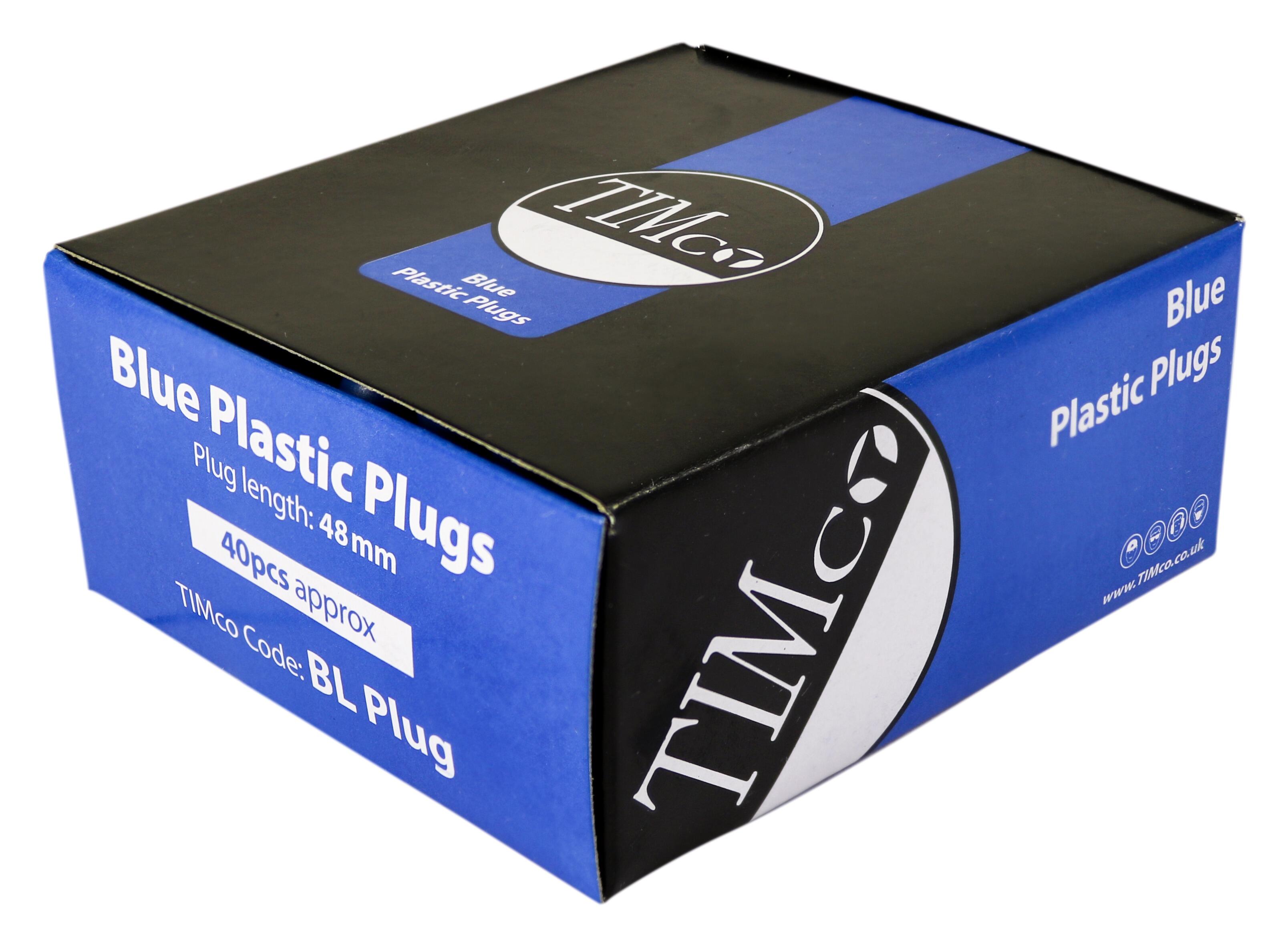 Plastic Plugs - Blue - 48mm - Box