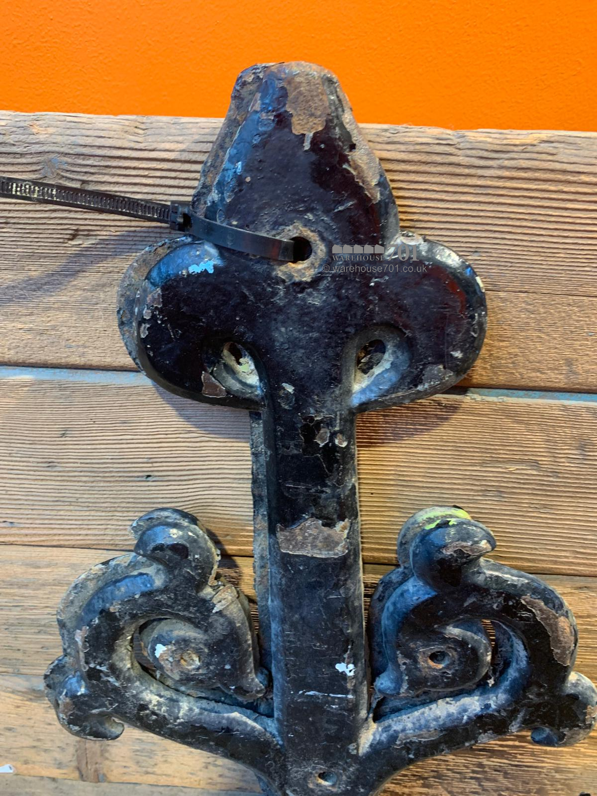 Pair of large cast door hinges