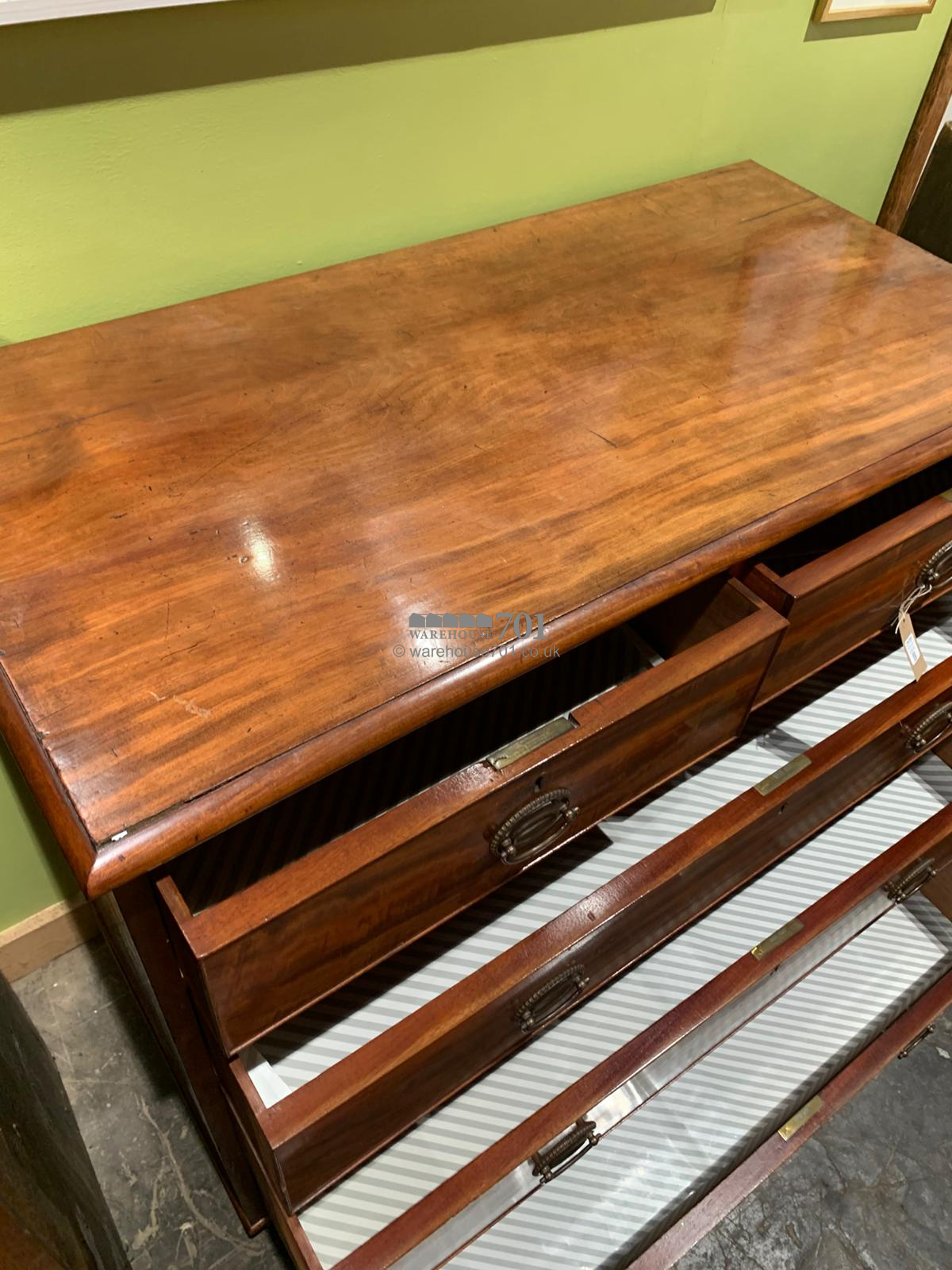 19th C mahogany chest of three drawers