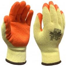 Handler Grippy Latex Rubber Palm Builders Glove - Orange