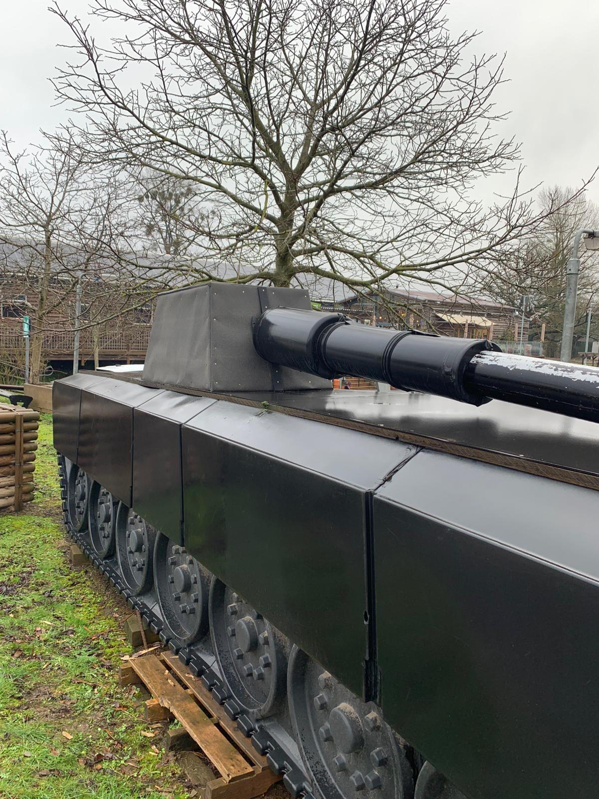 Extra Large Black Plastic Prop Army Tank