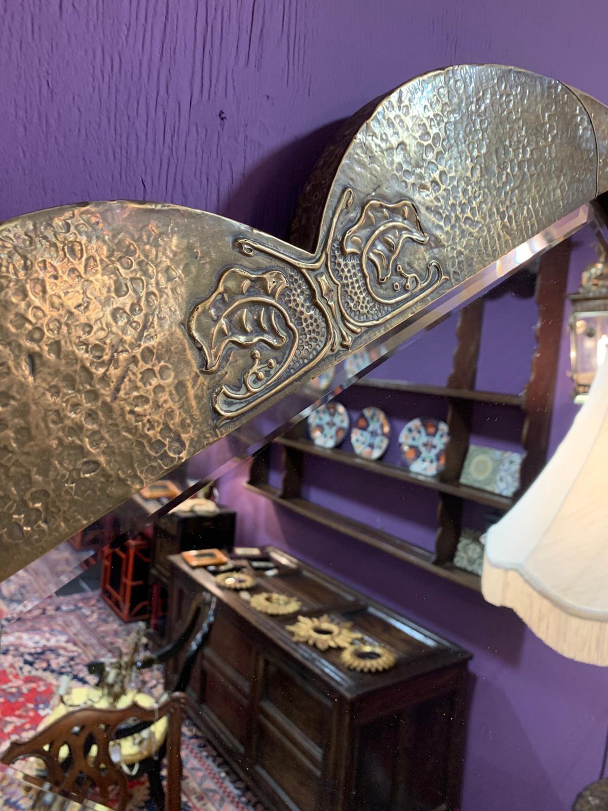 Brass quatrefoil mirror