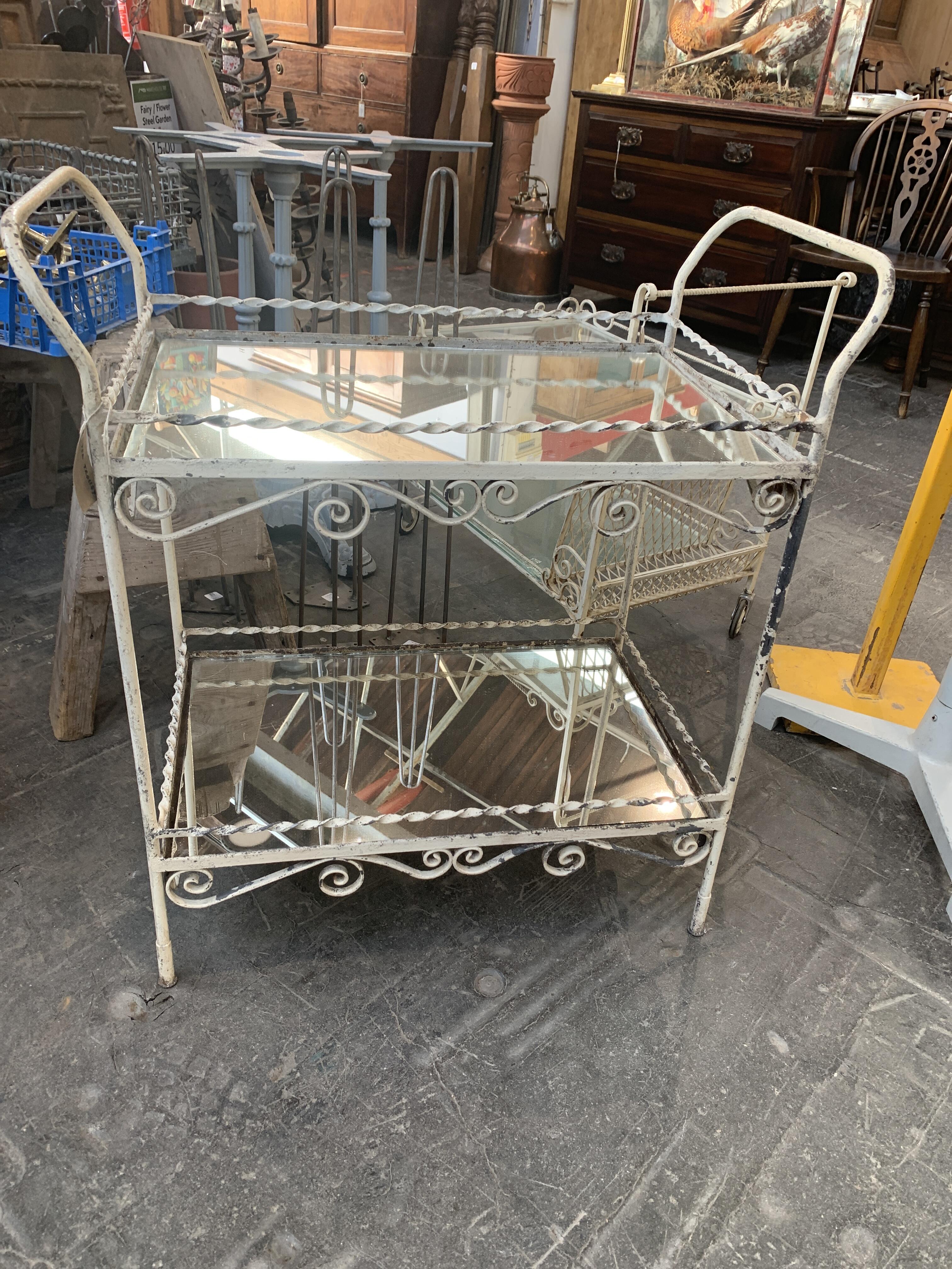 Reclaimed Wrought Iron Café or Tea Trolley