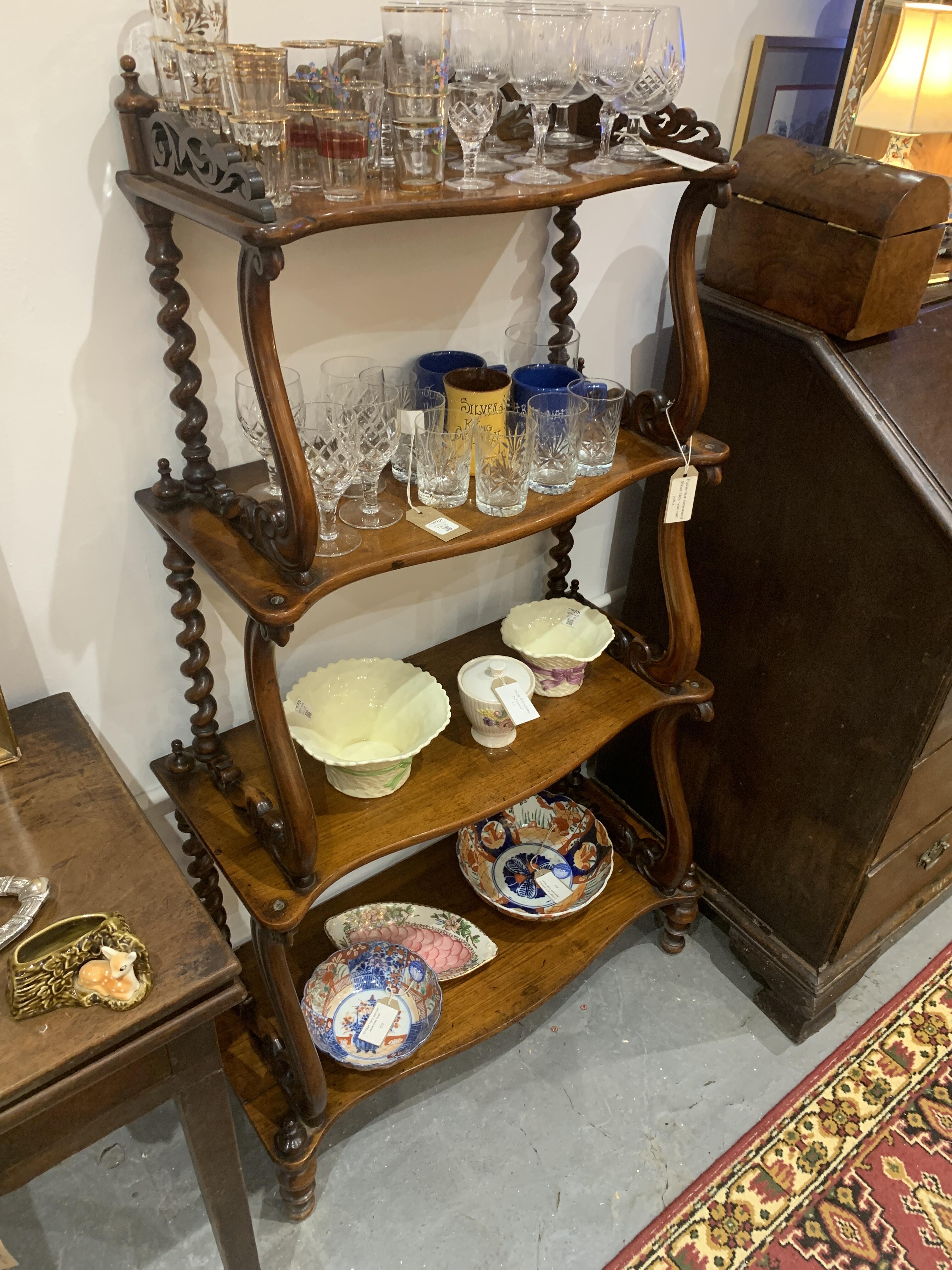 Victorian Rosewood 3 Tier Wot Not Shelving Unit