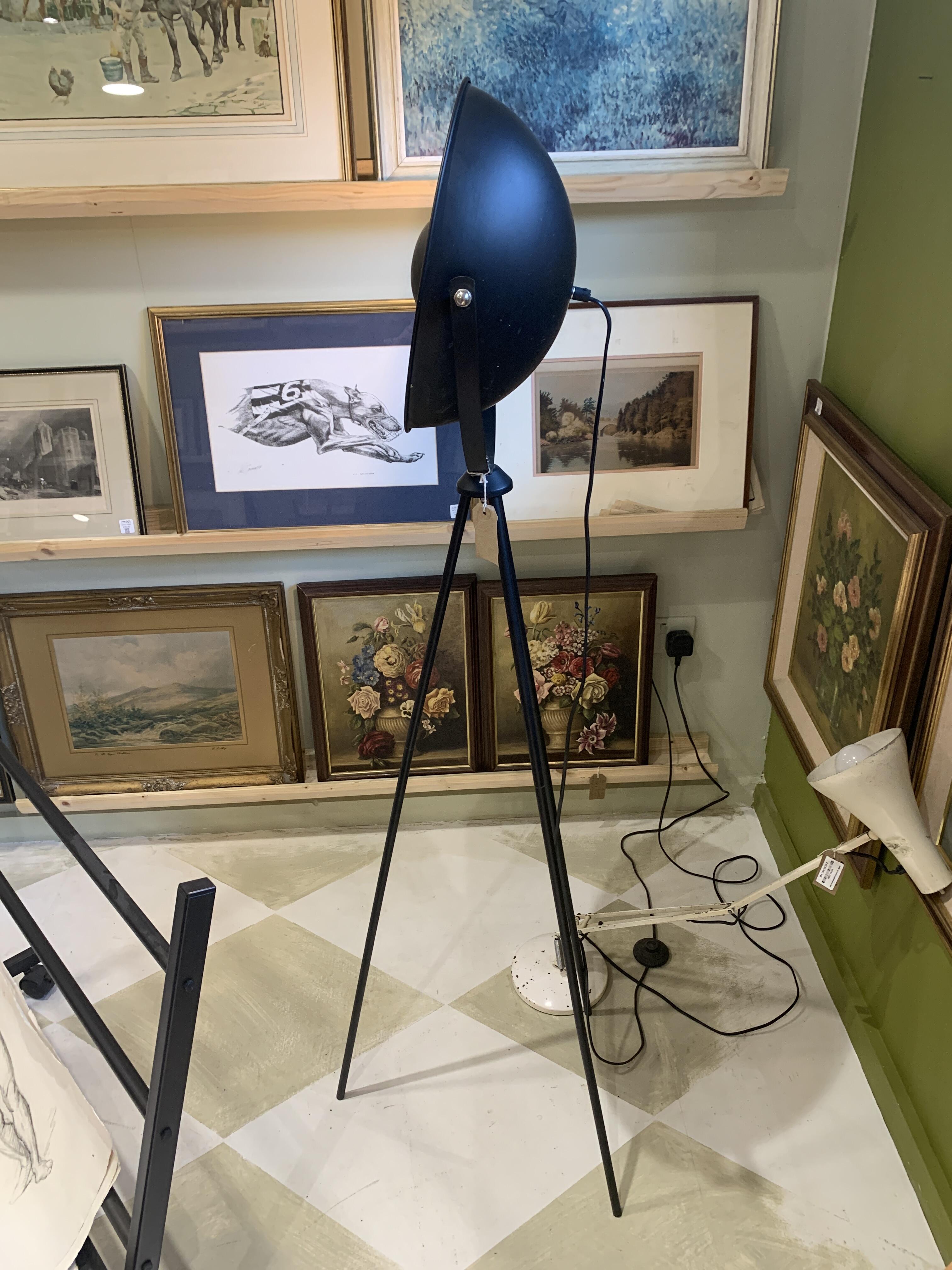 Industrial Black & Gold Floor Lamp