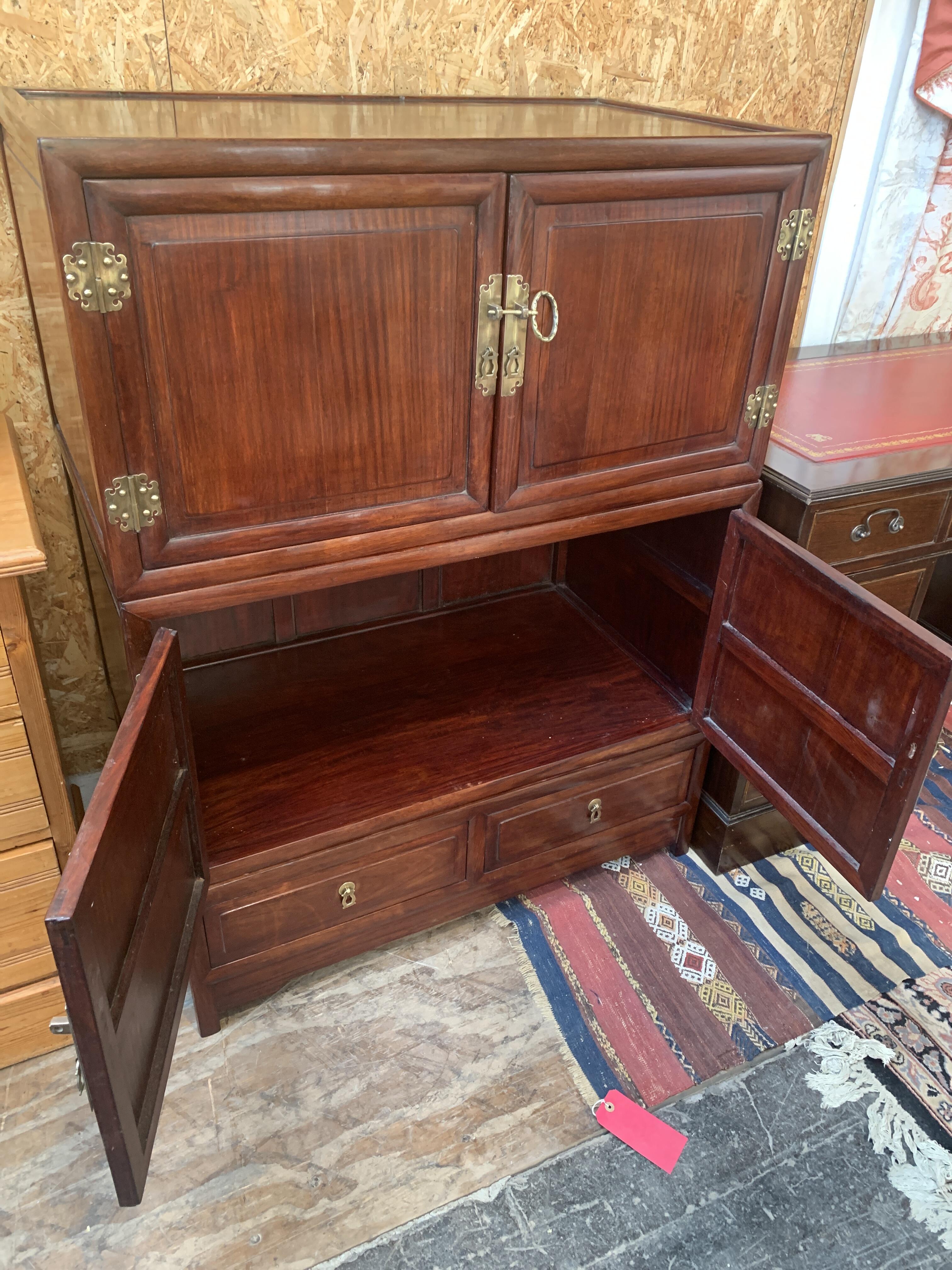 Vintage Chinese Cupboard with Four Doors & Two Drawers