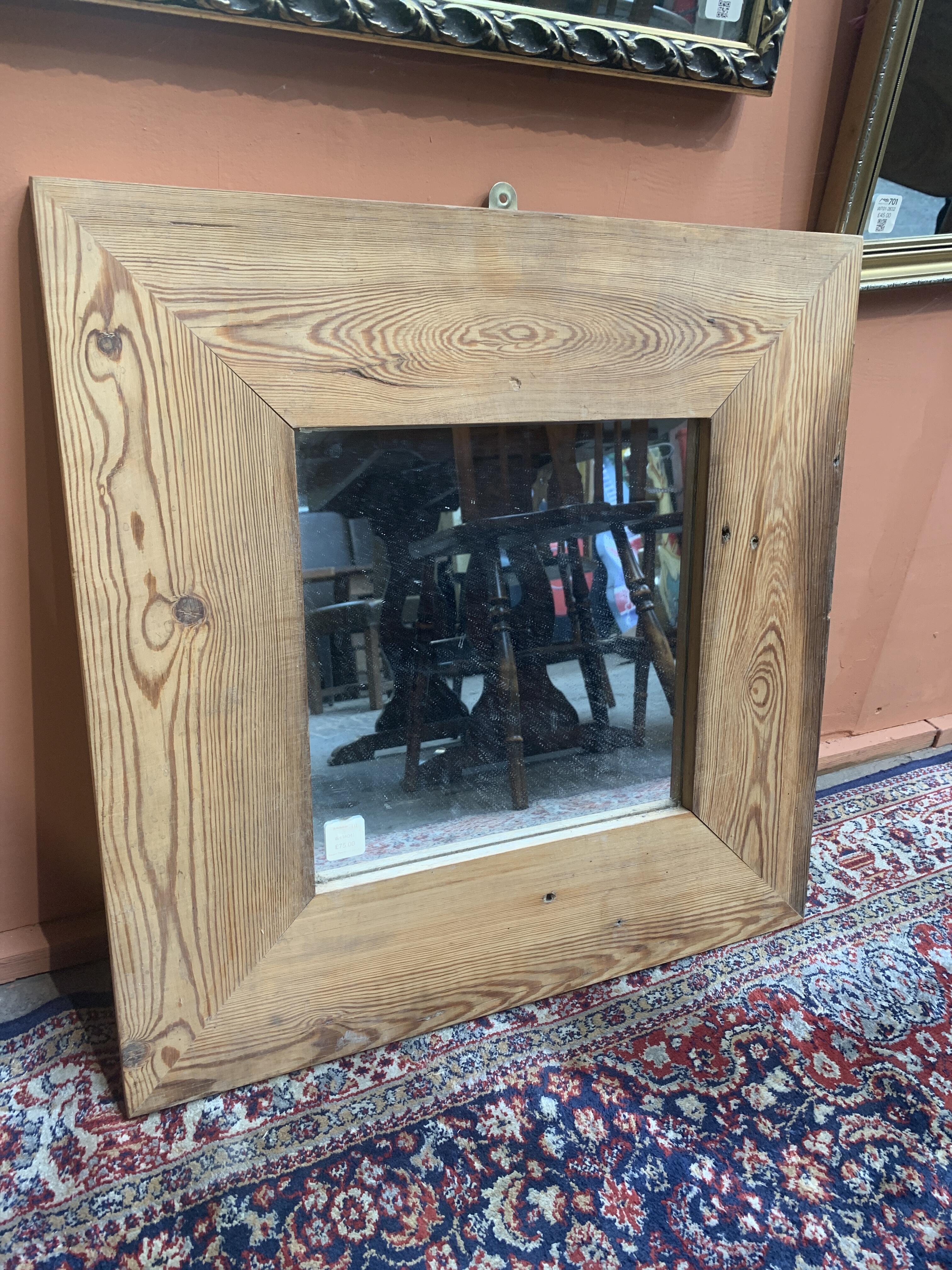 Reclaimed Square Pine Mirror 52x52cm