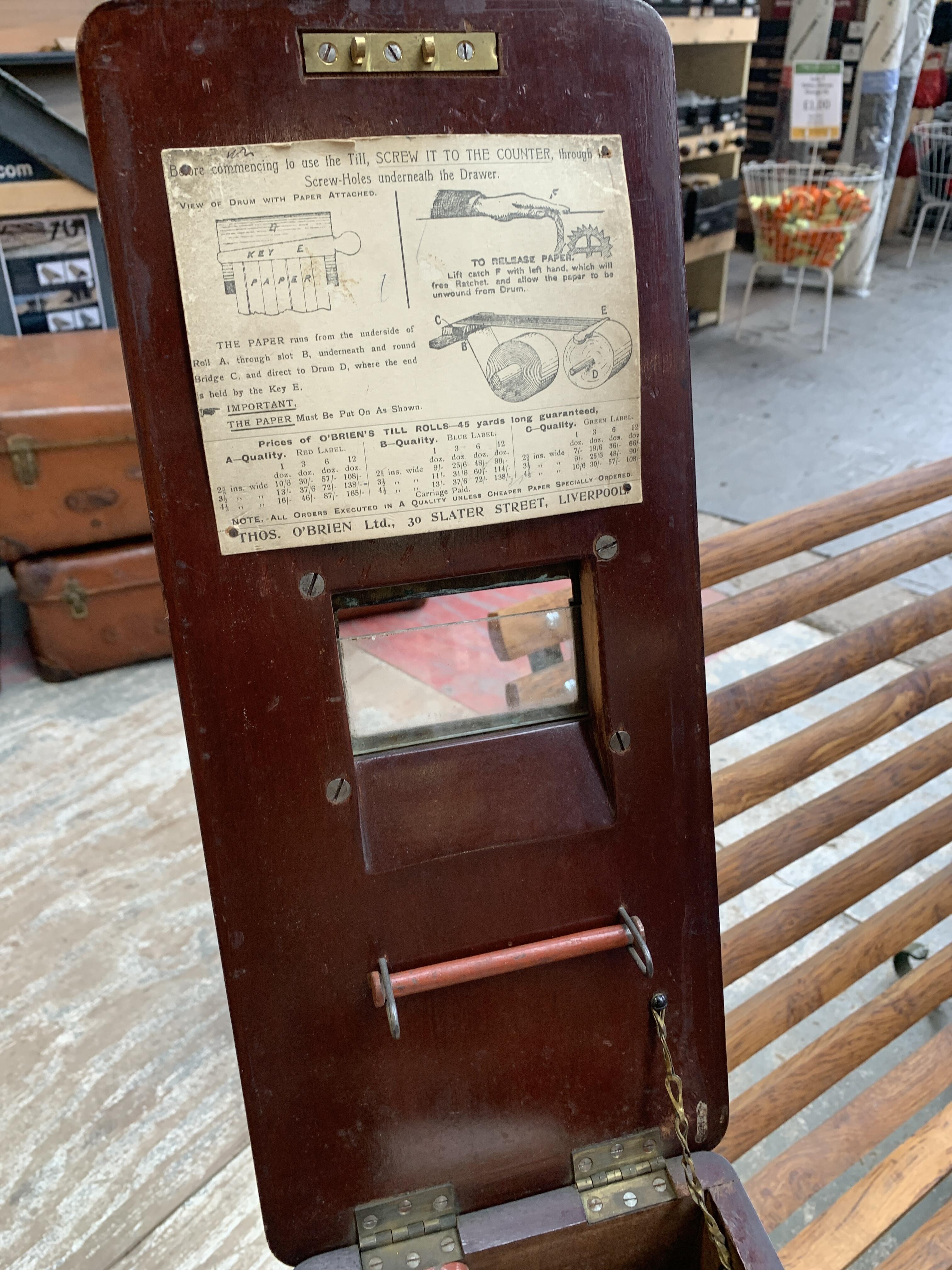 Antique O'Brien's Patent Mahogany Shop Till