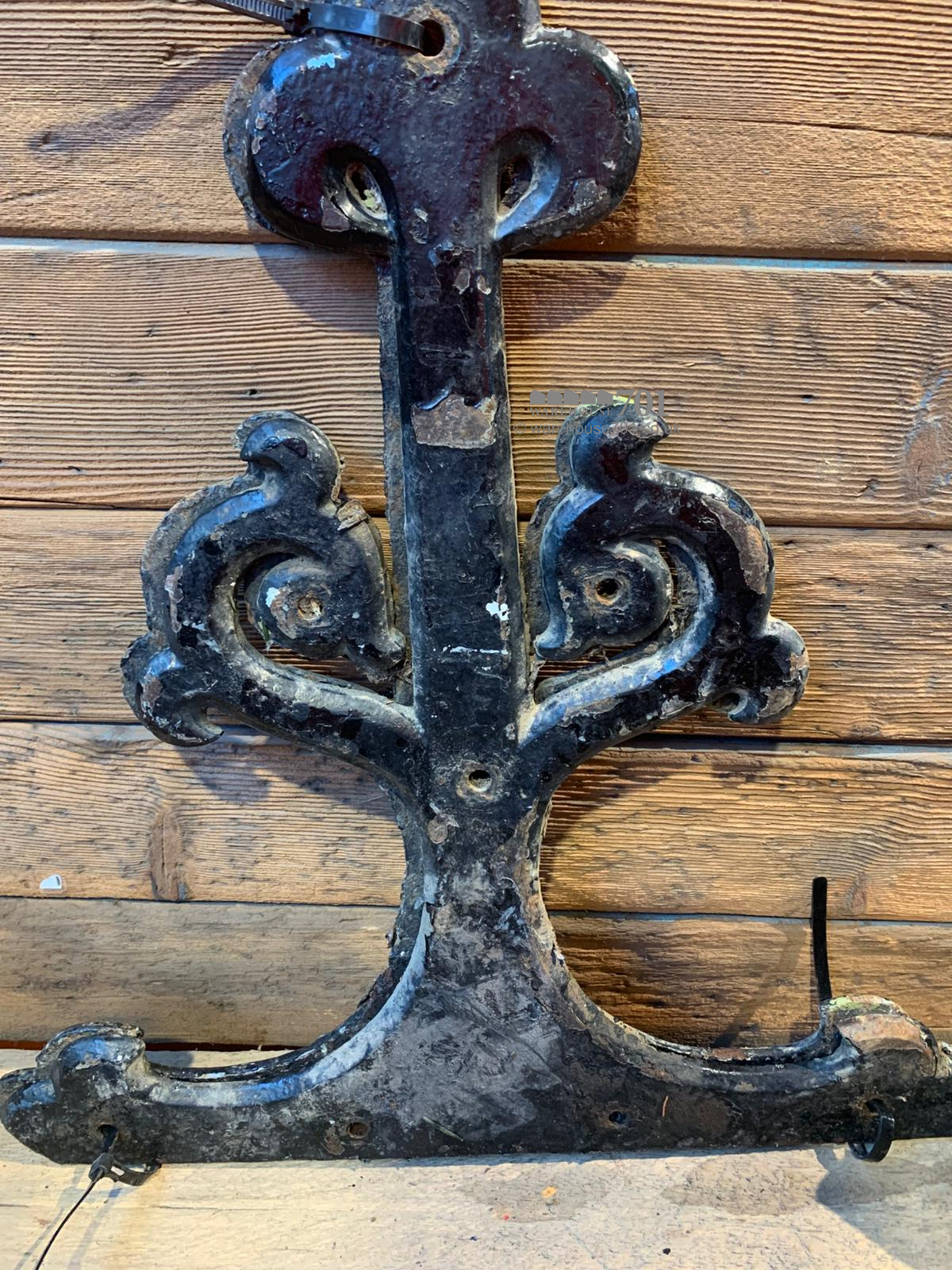 Pair of large cast door hinges