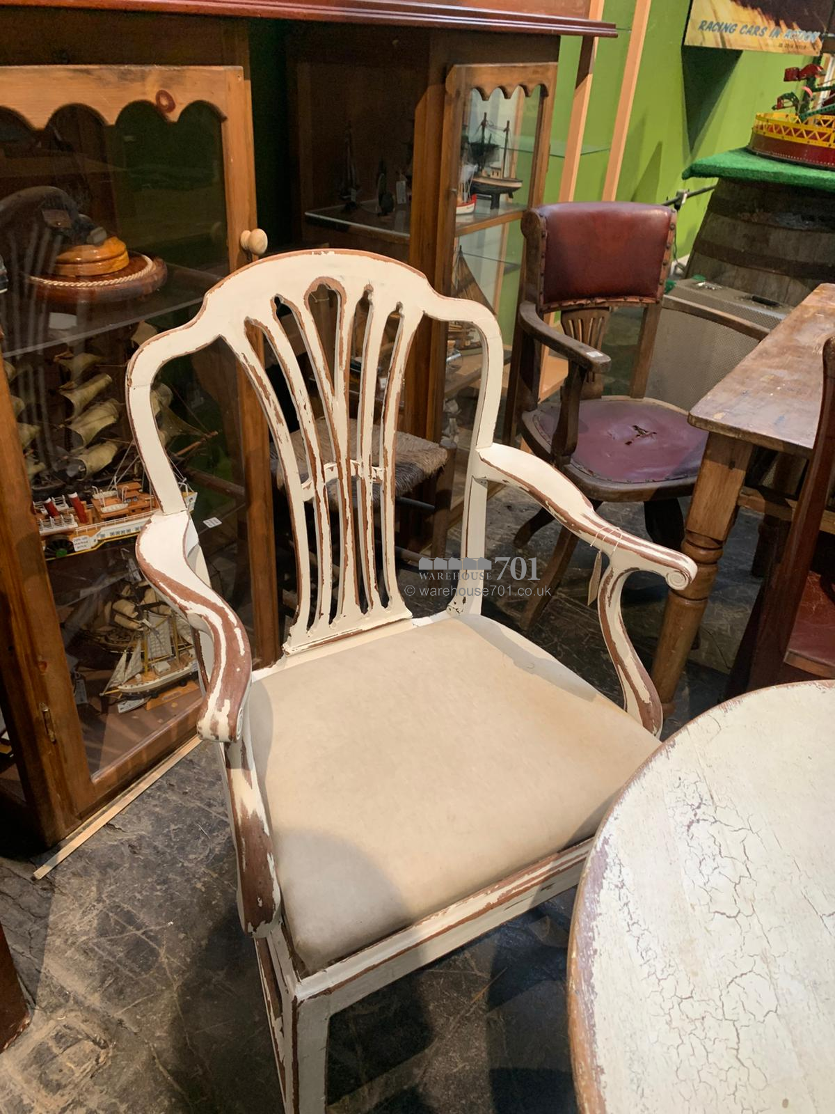 Shabby Chic Armchair and Circular Table