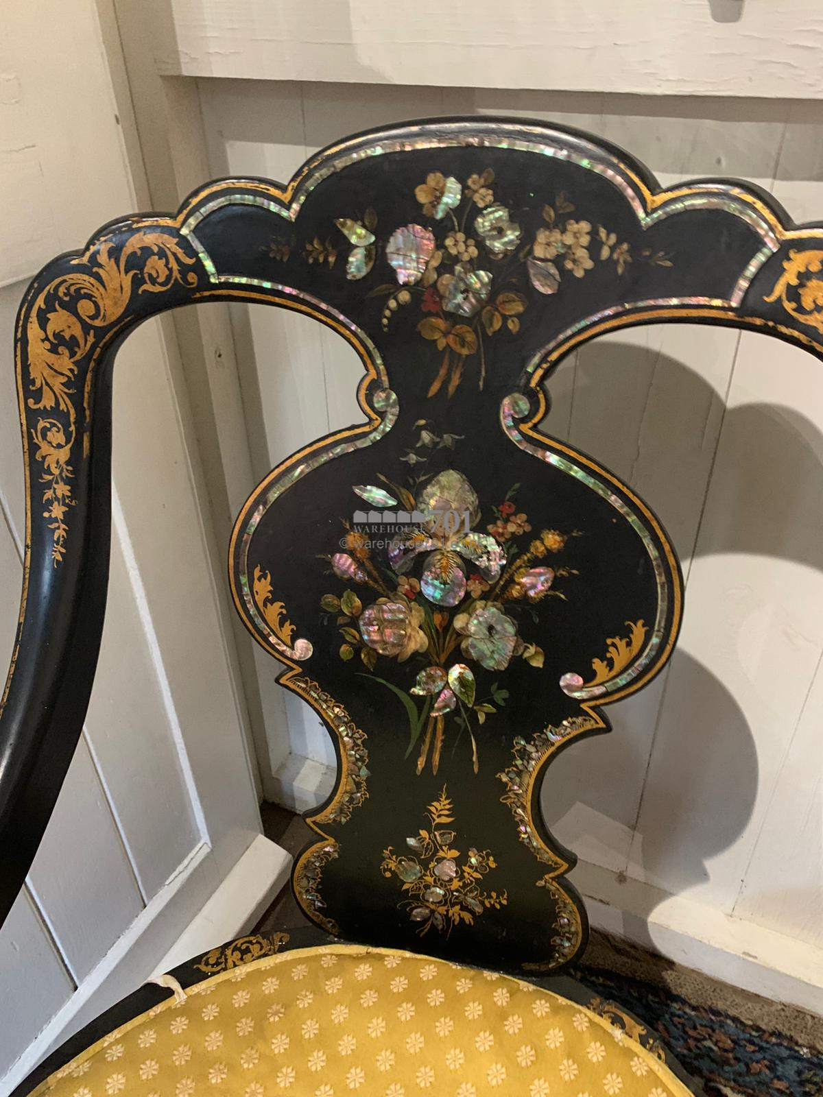 19th C papier mache chair