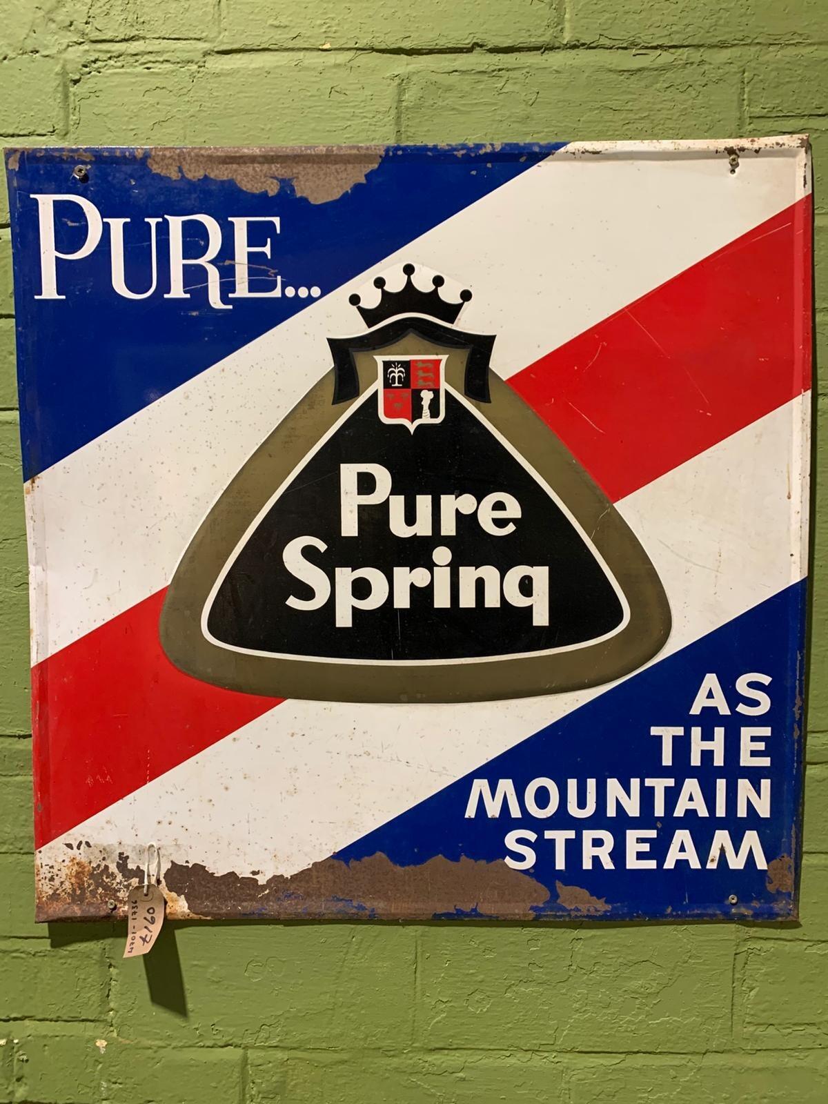 Pure spring metal sign