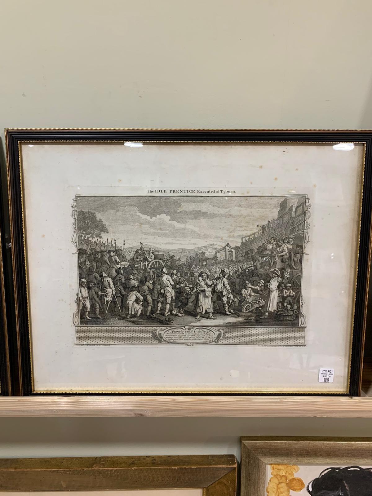 Antique Hogarth prints Industrious and idle 'prentice - sold separately