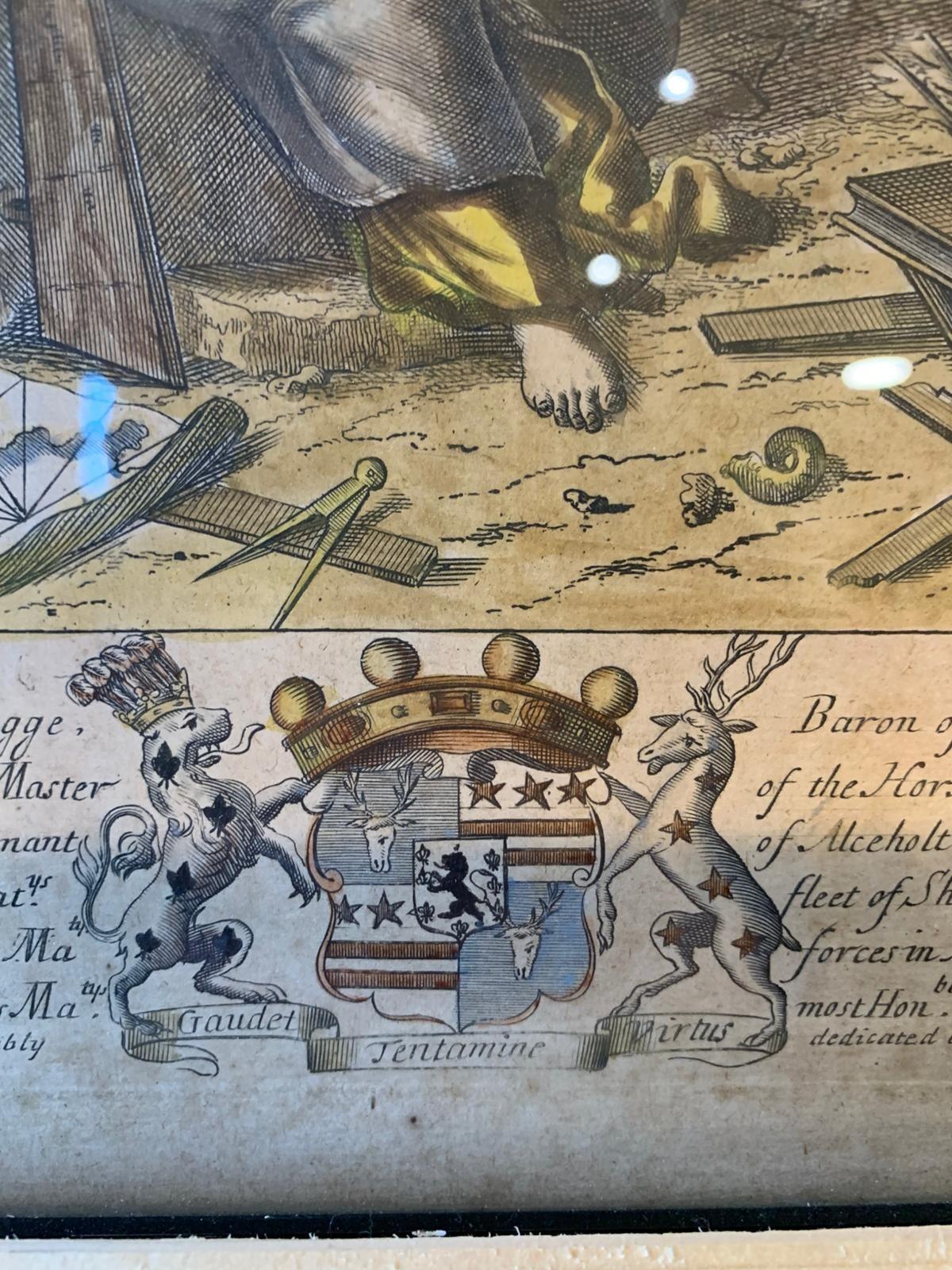 17th Century Navigation engraving by R Blome