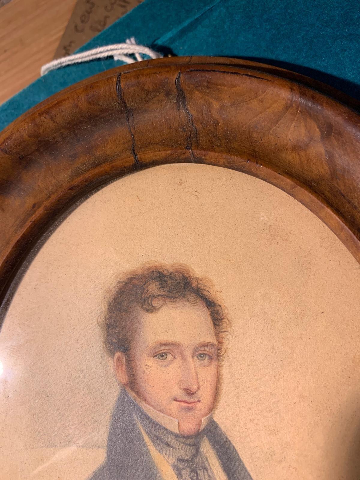 19th C watercolour of gentleman