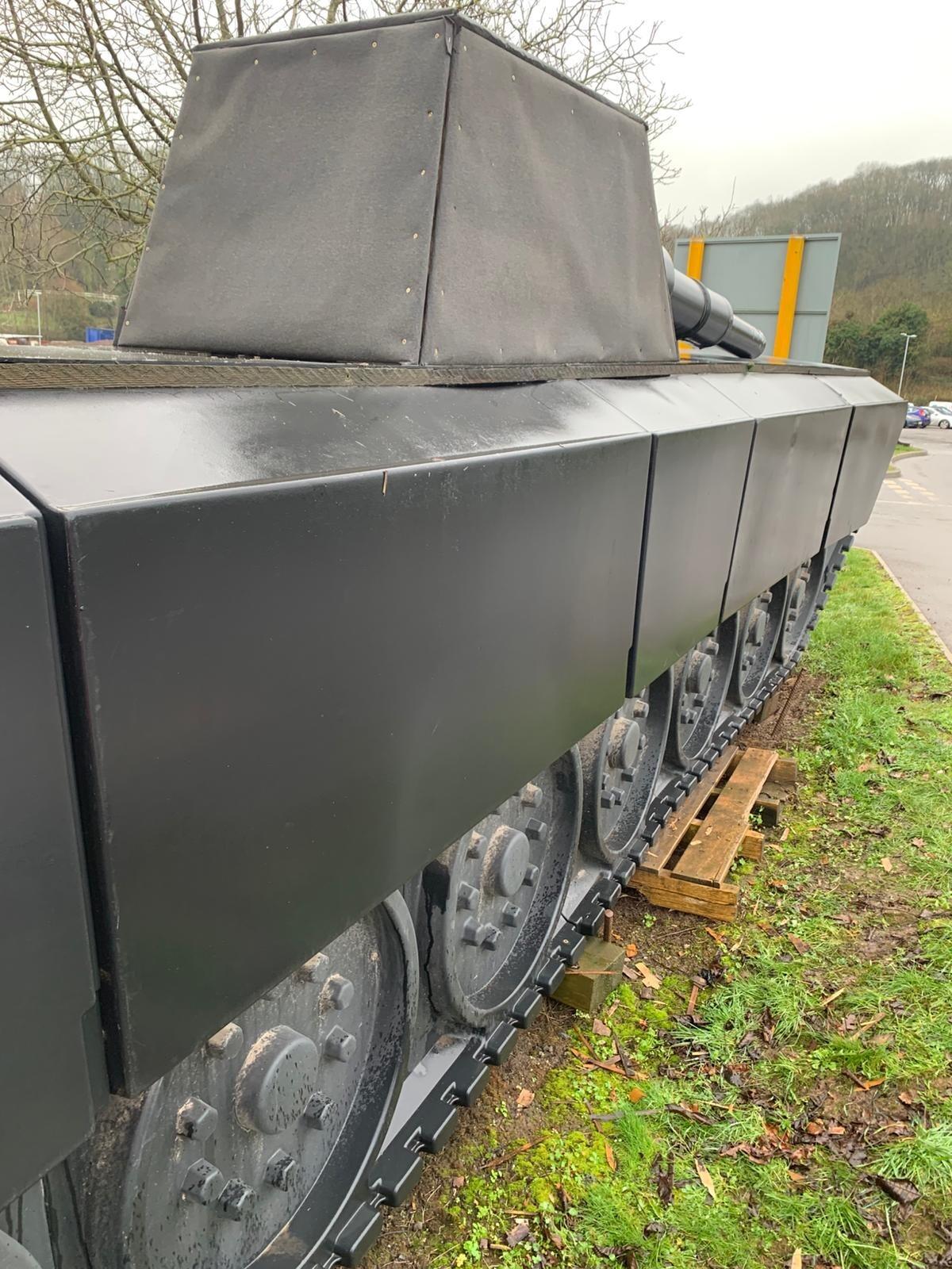 Extra Large Black Plastic Prop Army Tank