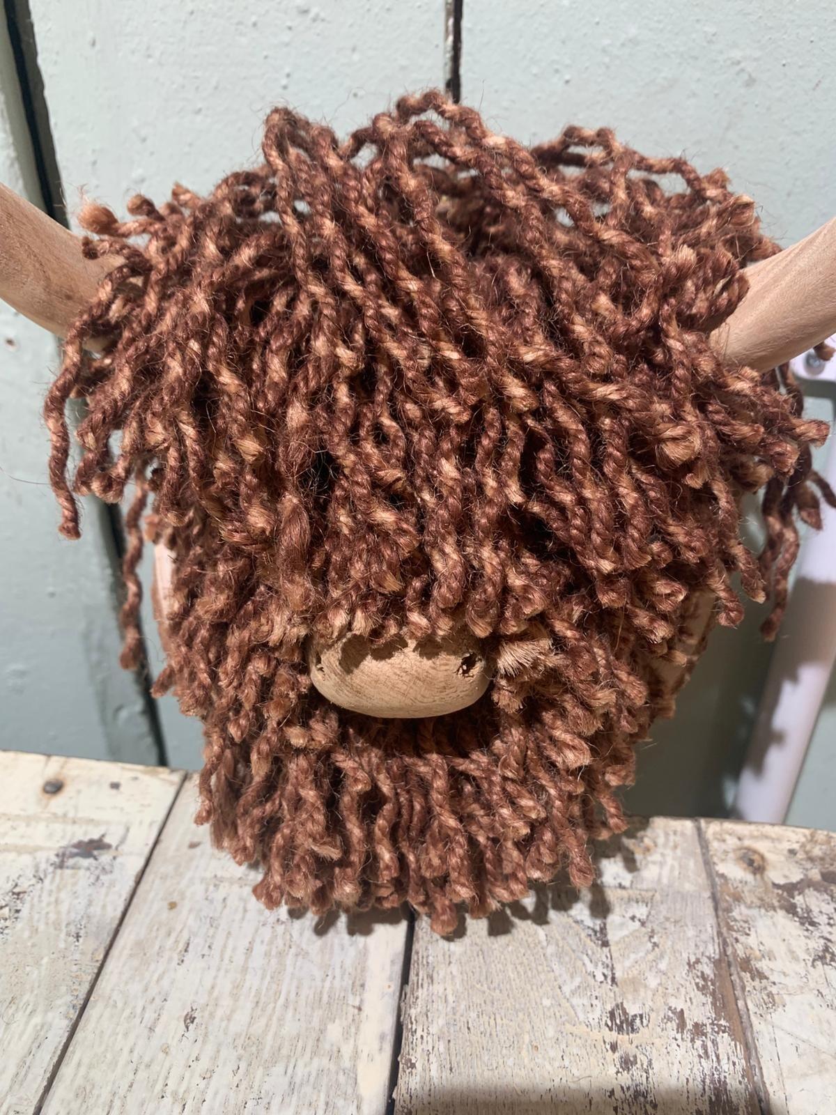 Ailsa Mini Wall Mounted Cow | Jute Brown