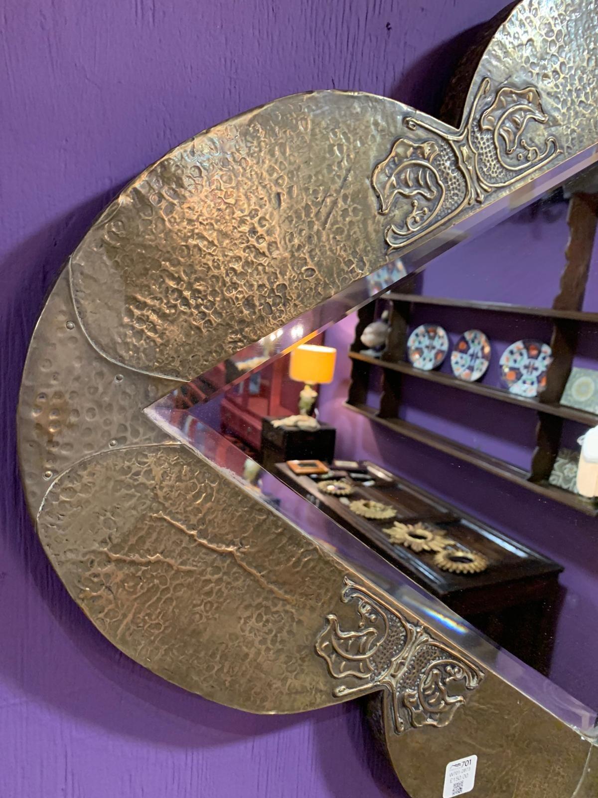 Brass quatrefoil mirror