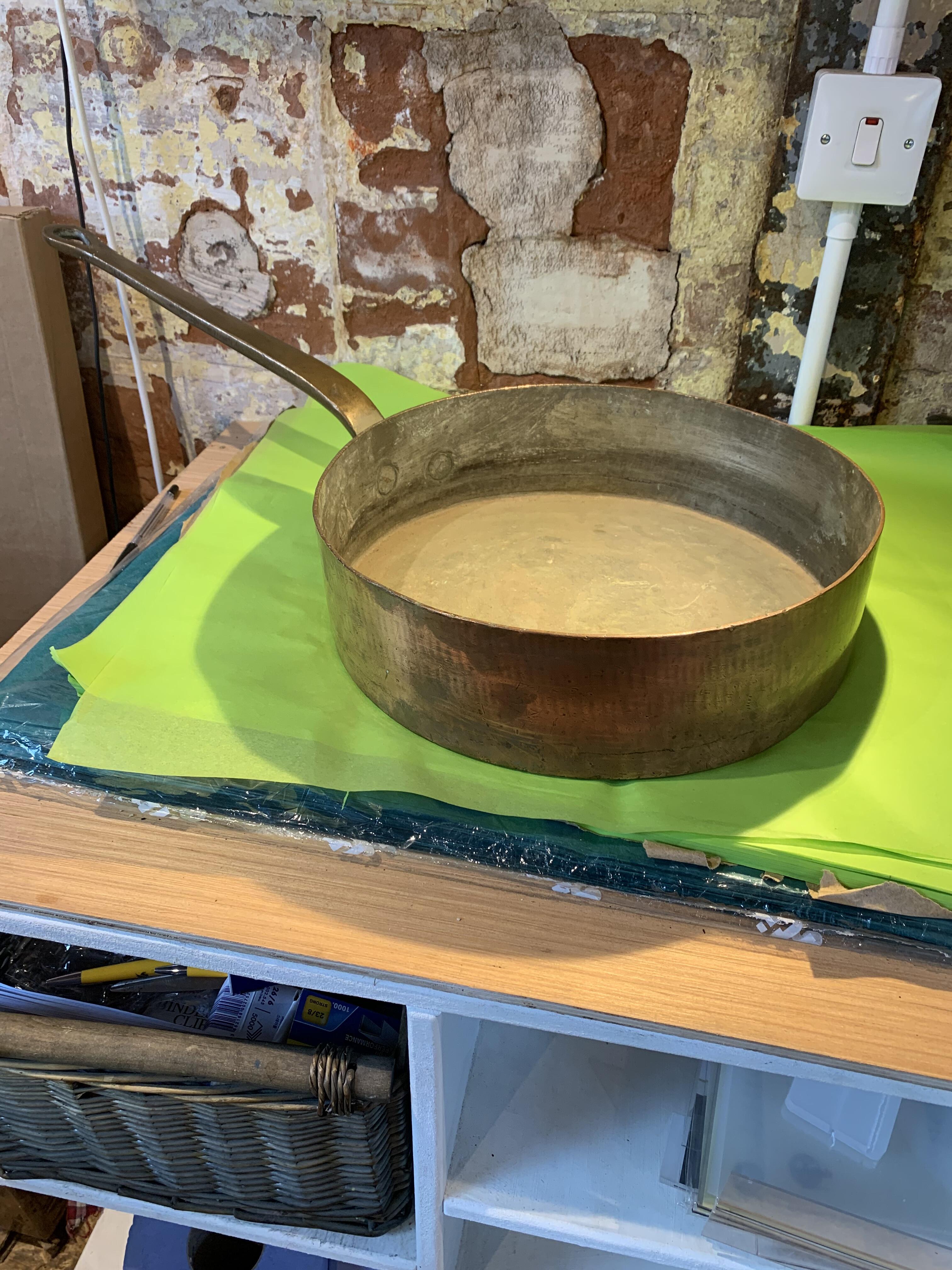 Antique Leon Jaeggi & Son's Large Solid Copper Pan