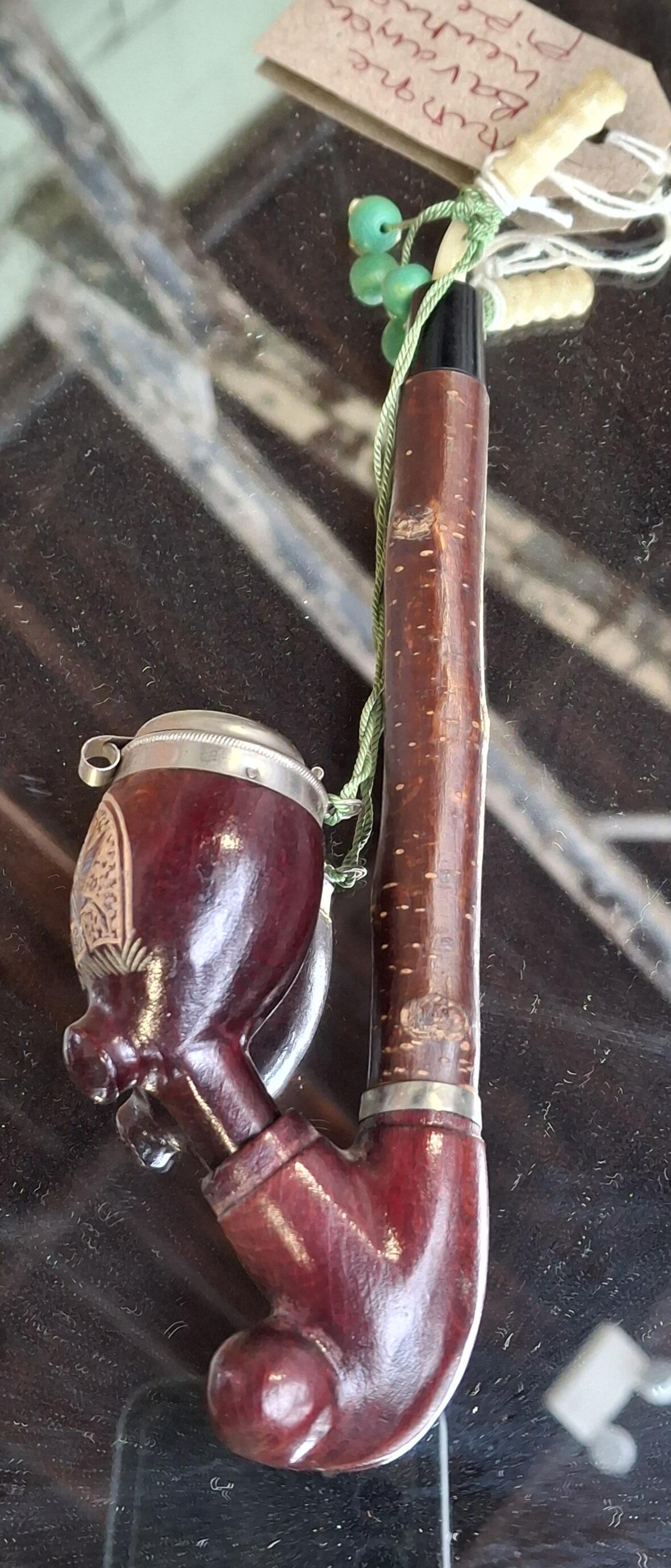 Antique Bavarian Hunting Pipe with Carved Bowl