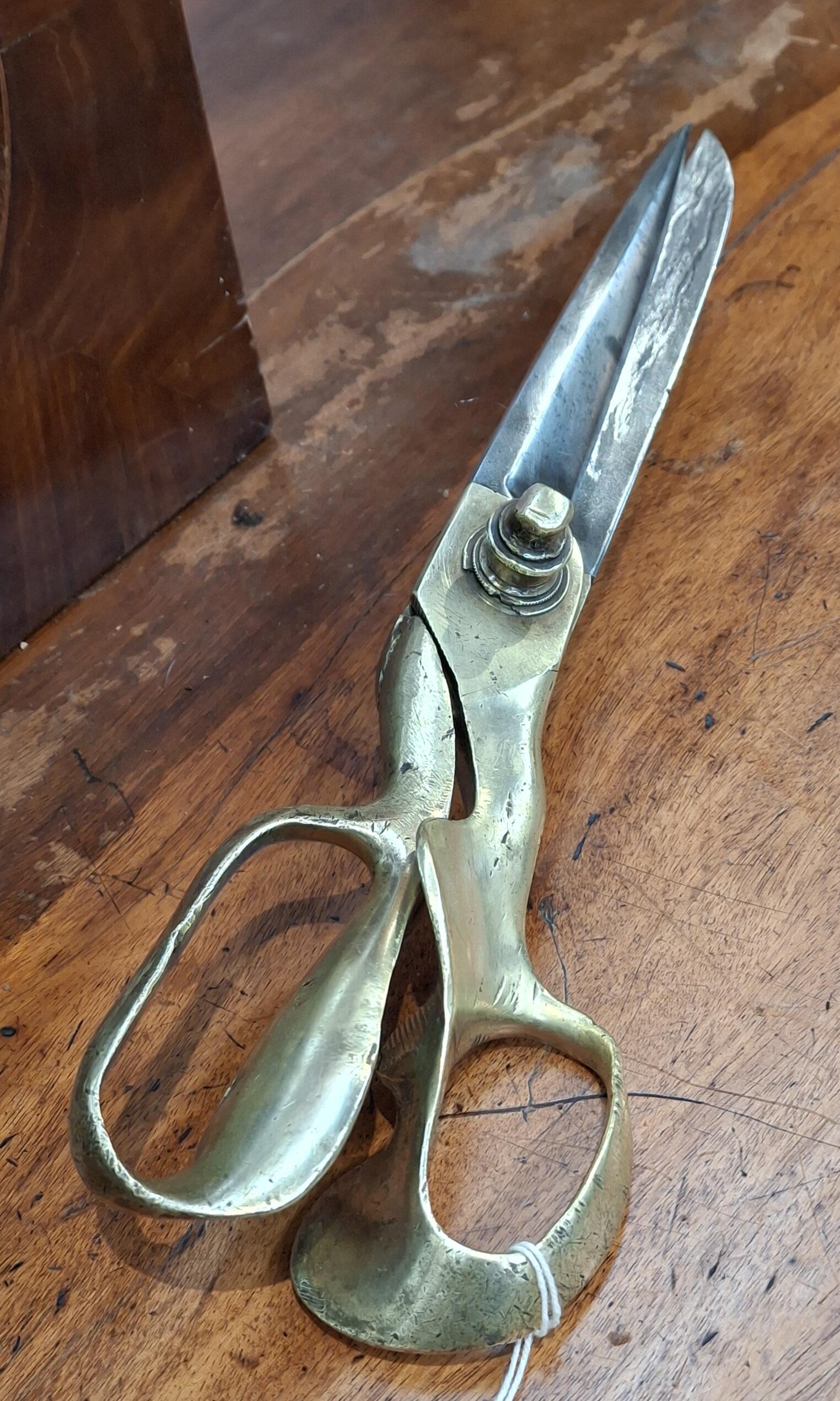 Antique Heavy Brass Handled Taylor's Scissors