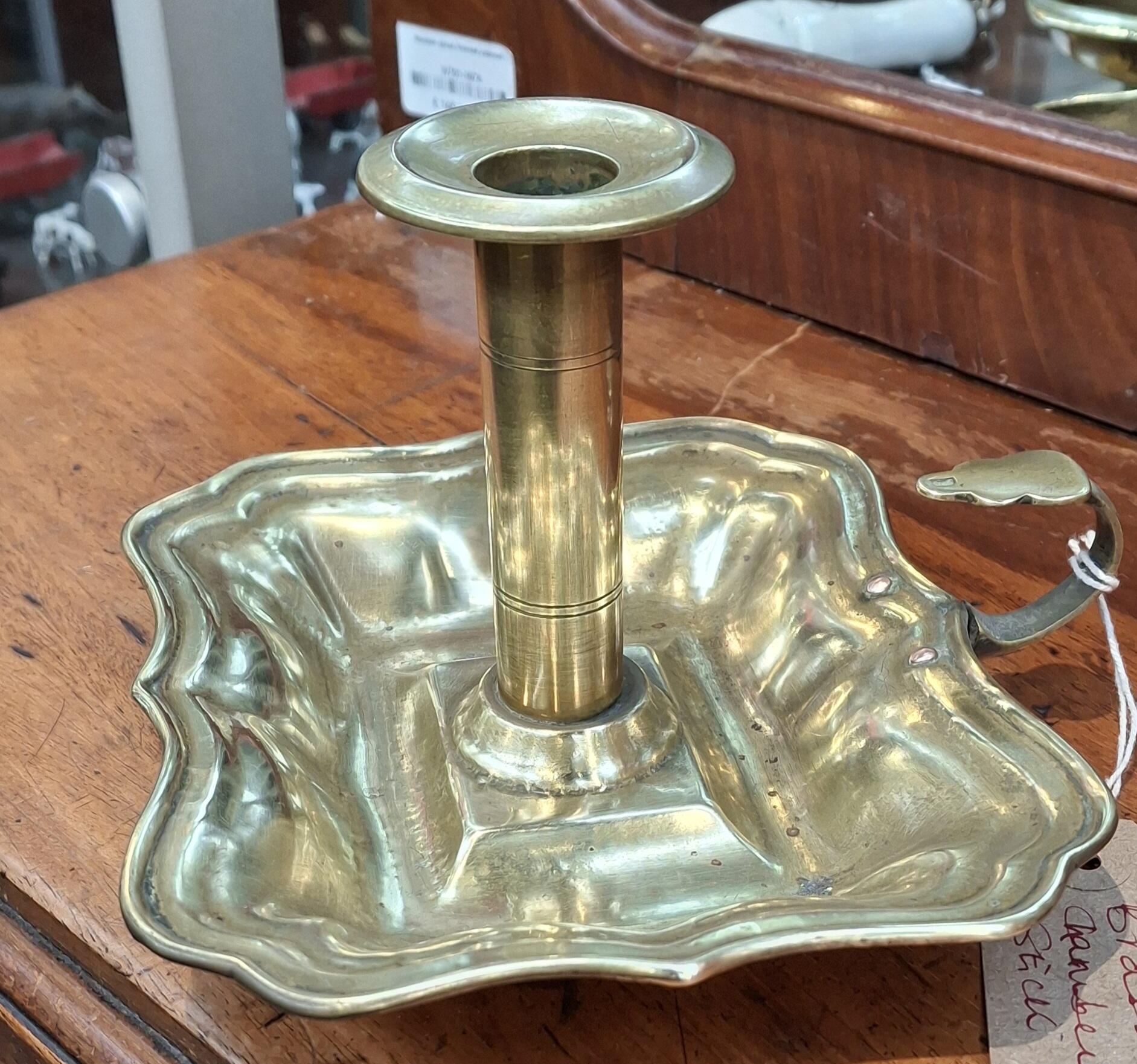 Antique Brass Chamber Stick with Ejector