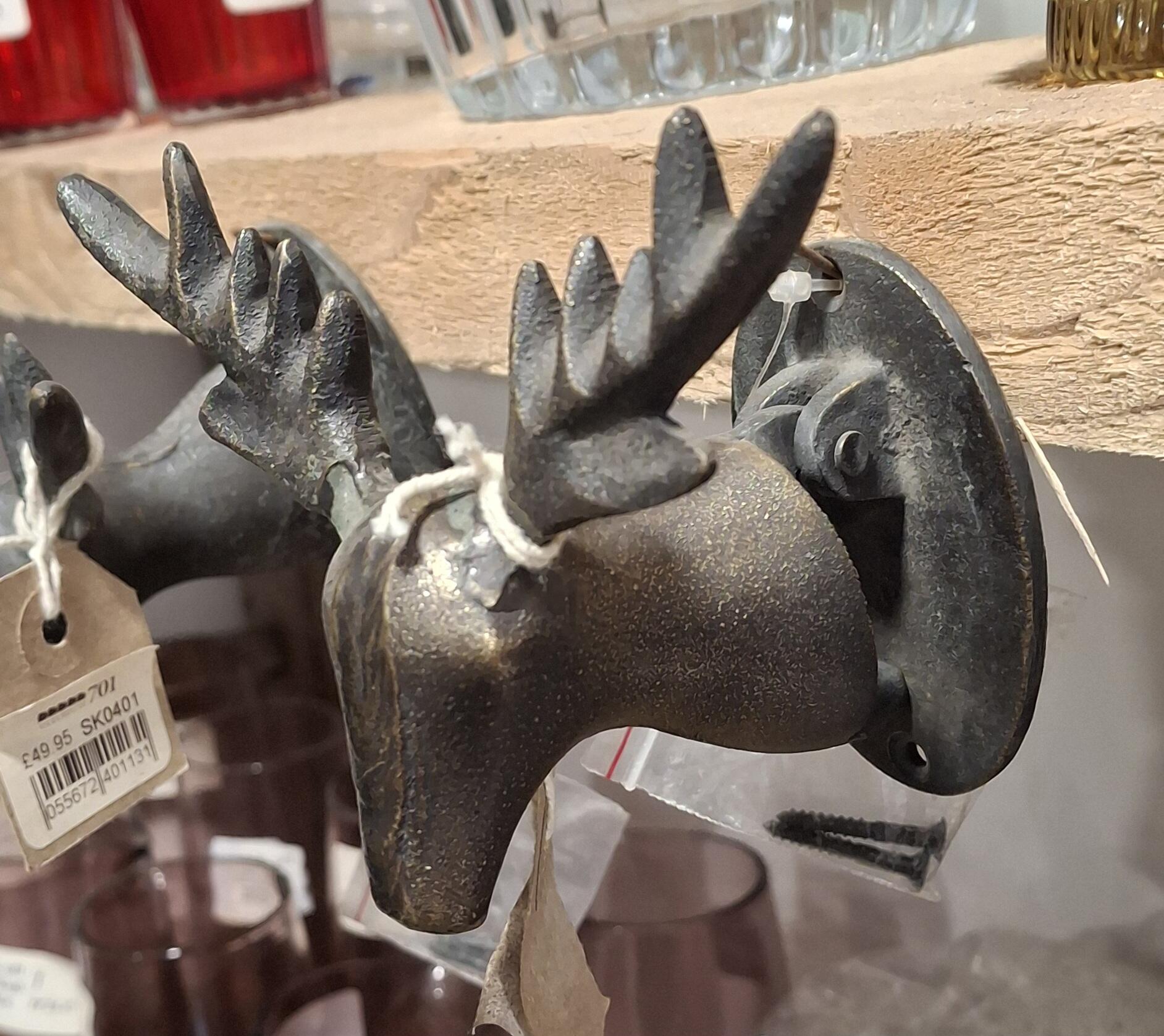 Antique Black Stag Door Knocker