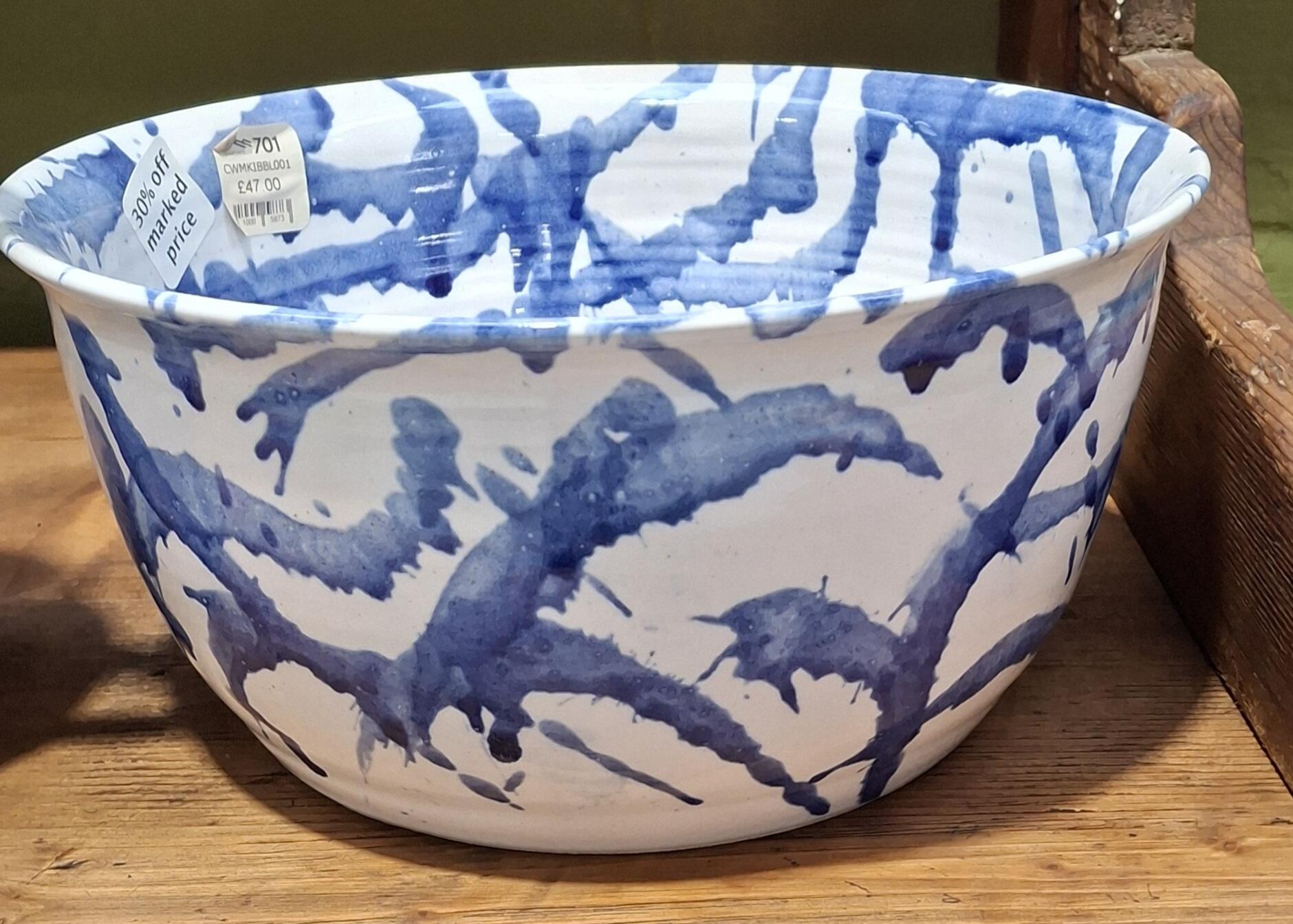 Artisan Welsh Pottery Blue Kitchen Bowl