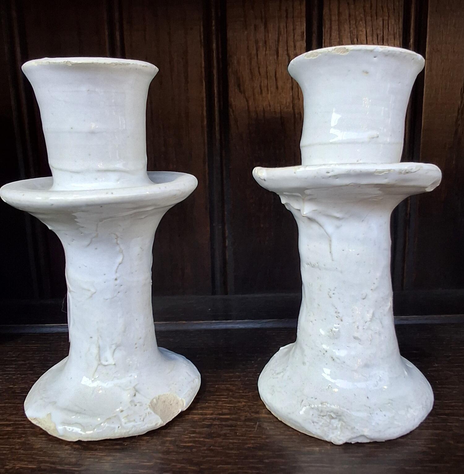 White Tamegroute Candlestick Holder