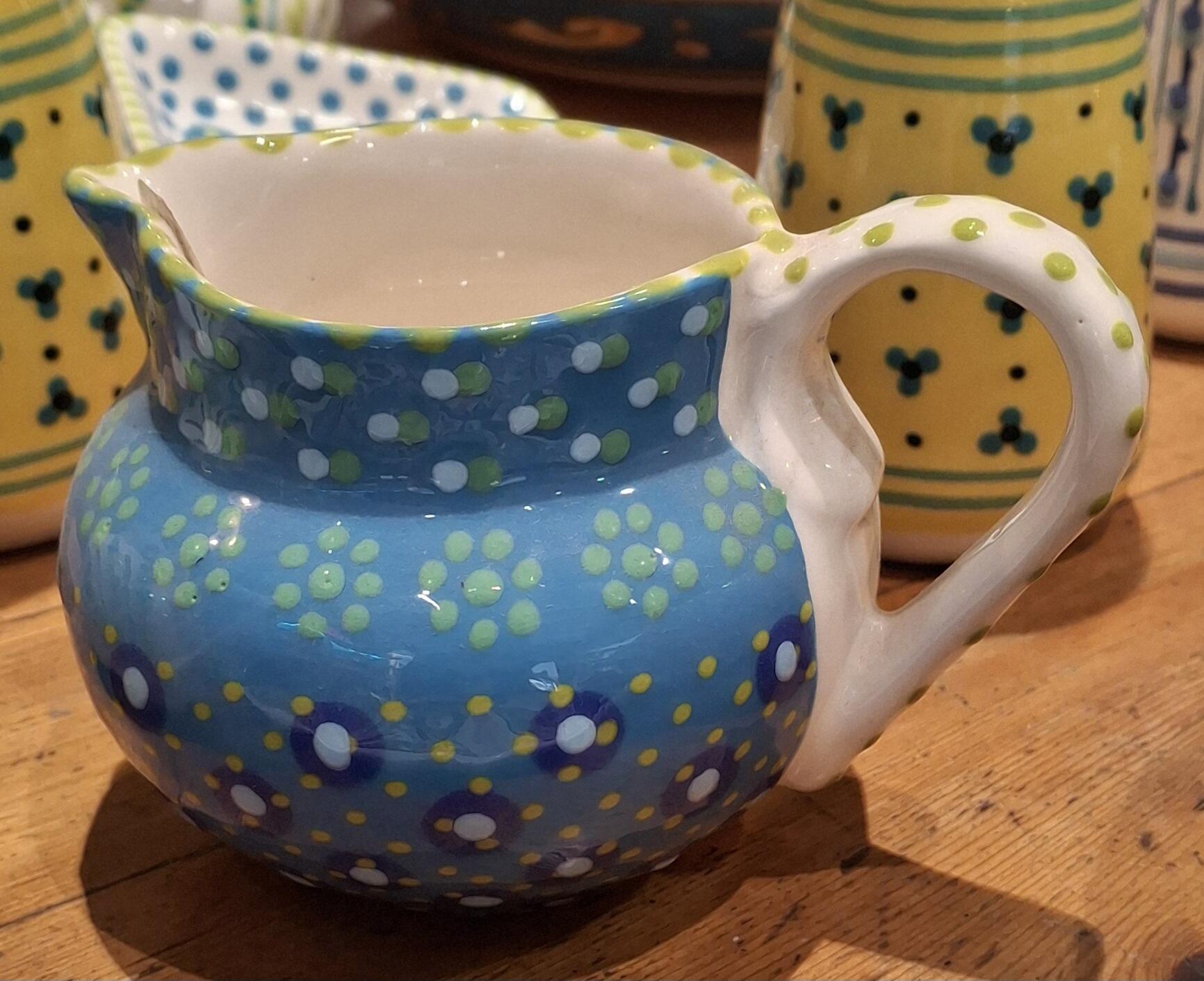 Charming Polka Dot and Floral Dinky Jug