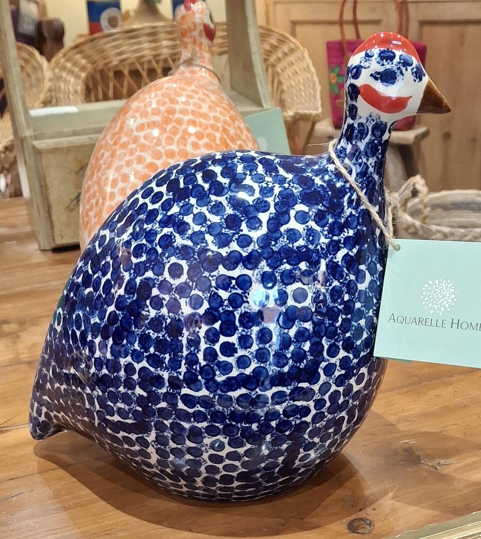 Aqua Gracie Bluebell Ceramic Guinea Fowl