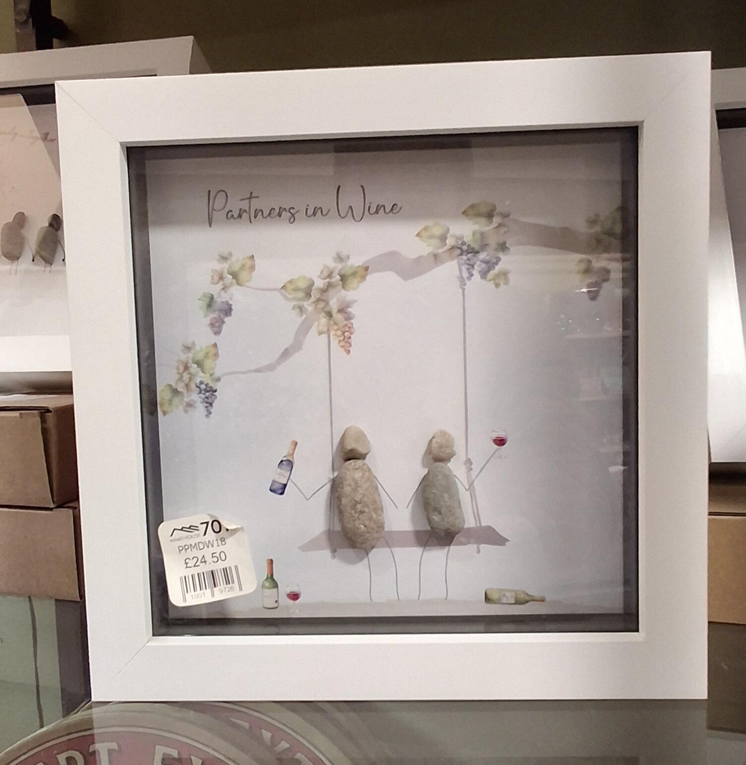 Partners in Wine Pebble Art Frame Various designs and sizes