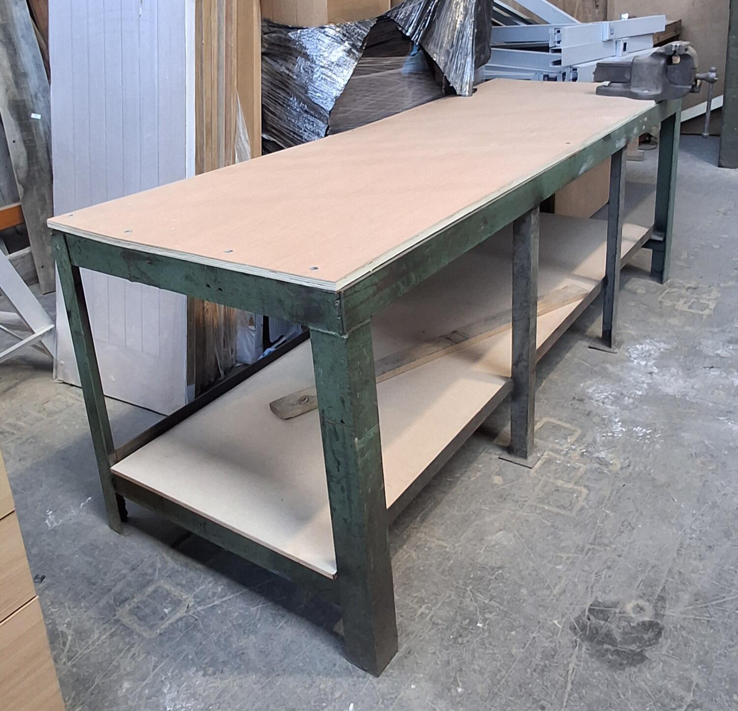 Vintage Workshop Bench with Vice