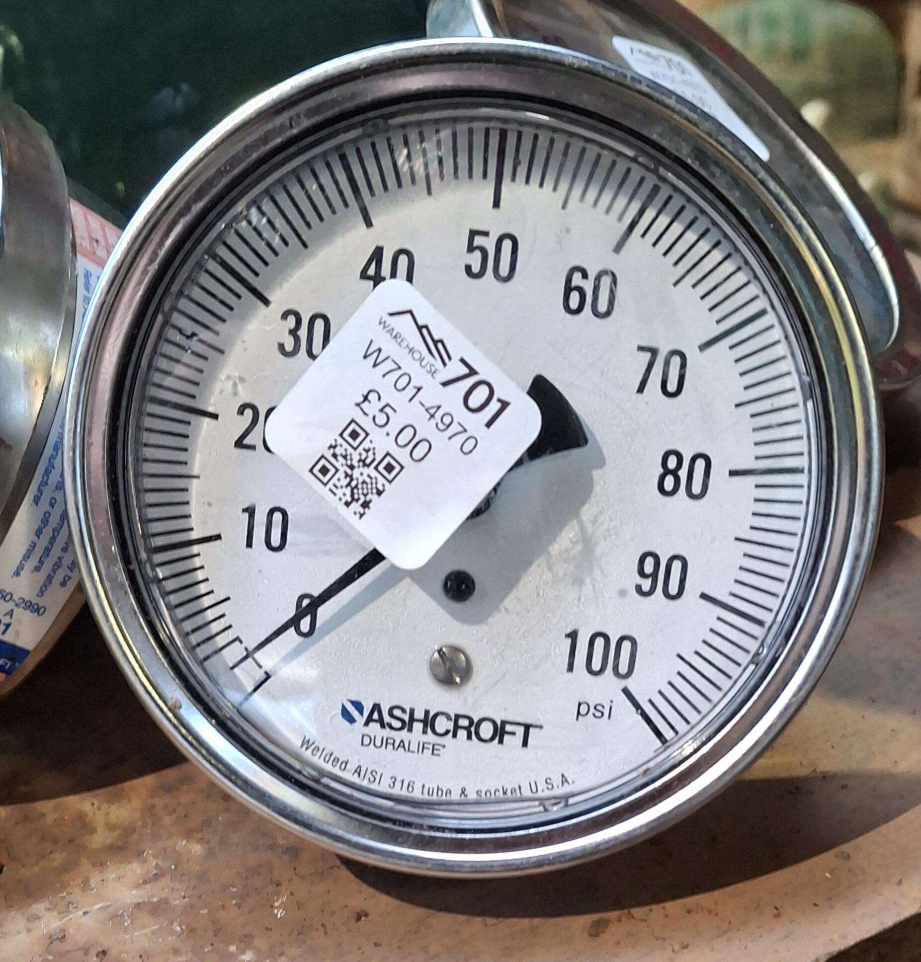Vintage Ashcroft Pressure Gauge