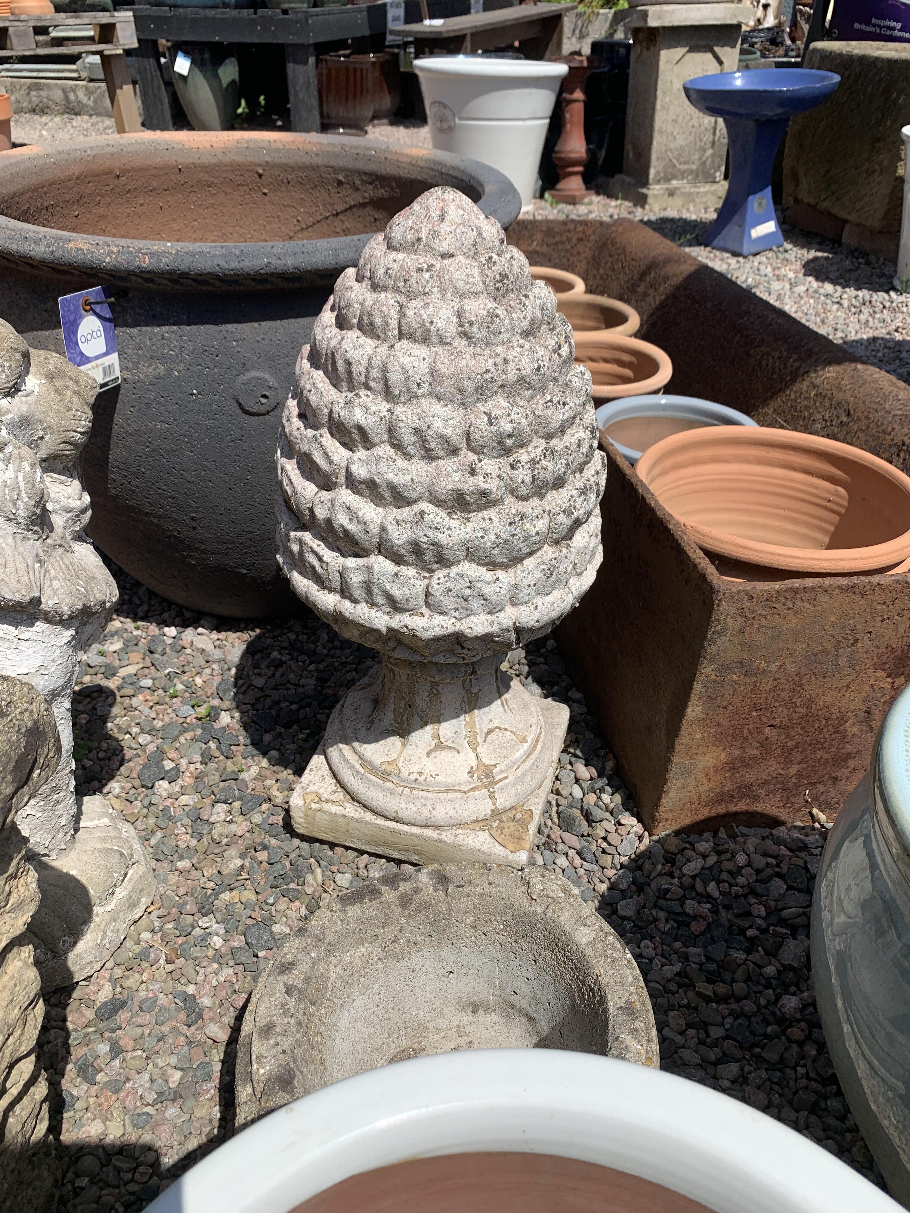 Reclaimed Stone Acorn Garden Ornament