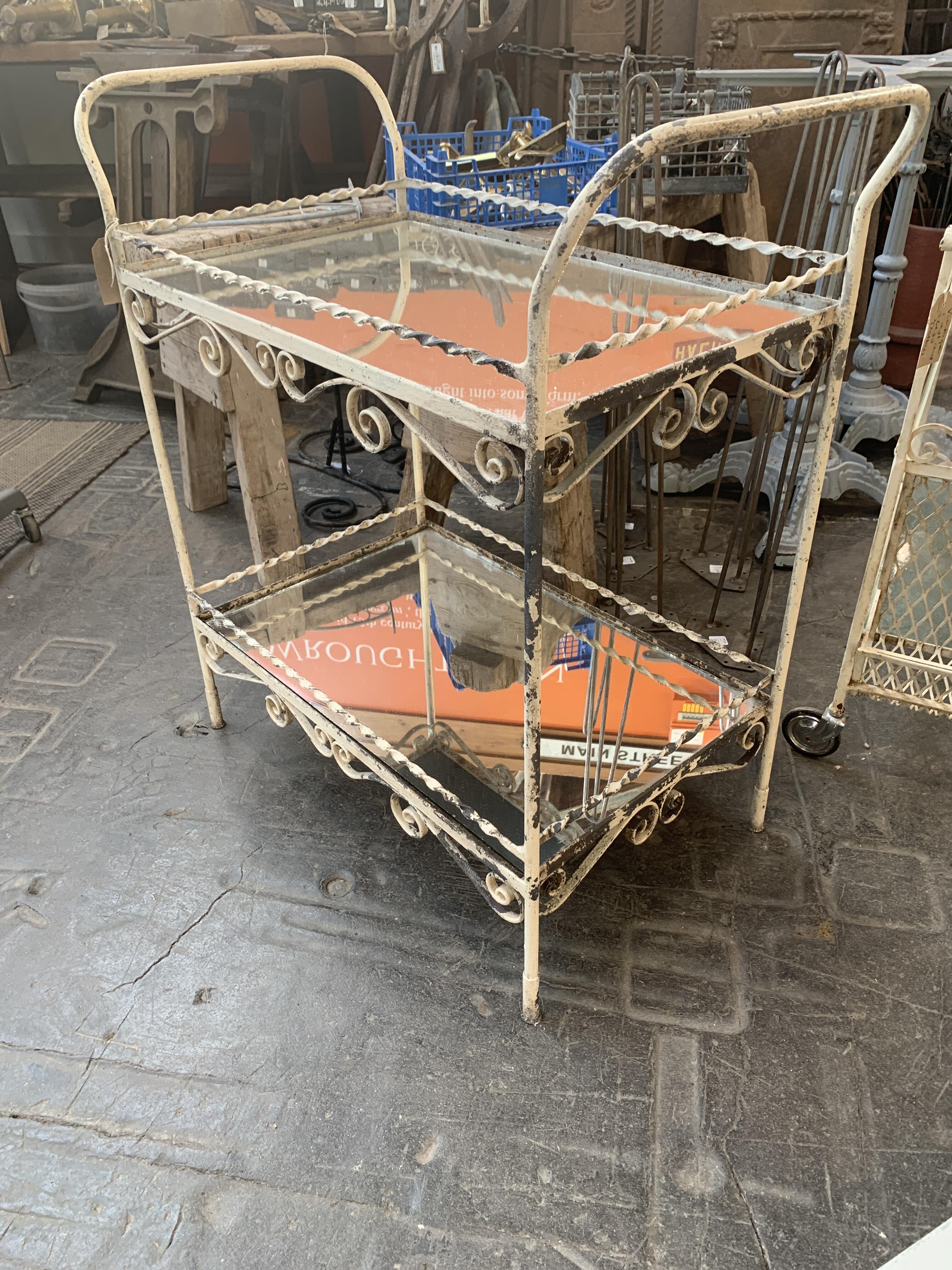 Reclaimed Wrought Iron Café or Tea Trolley