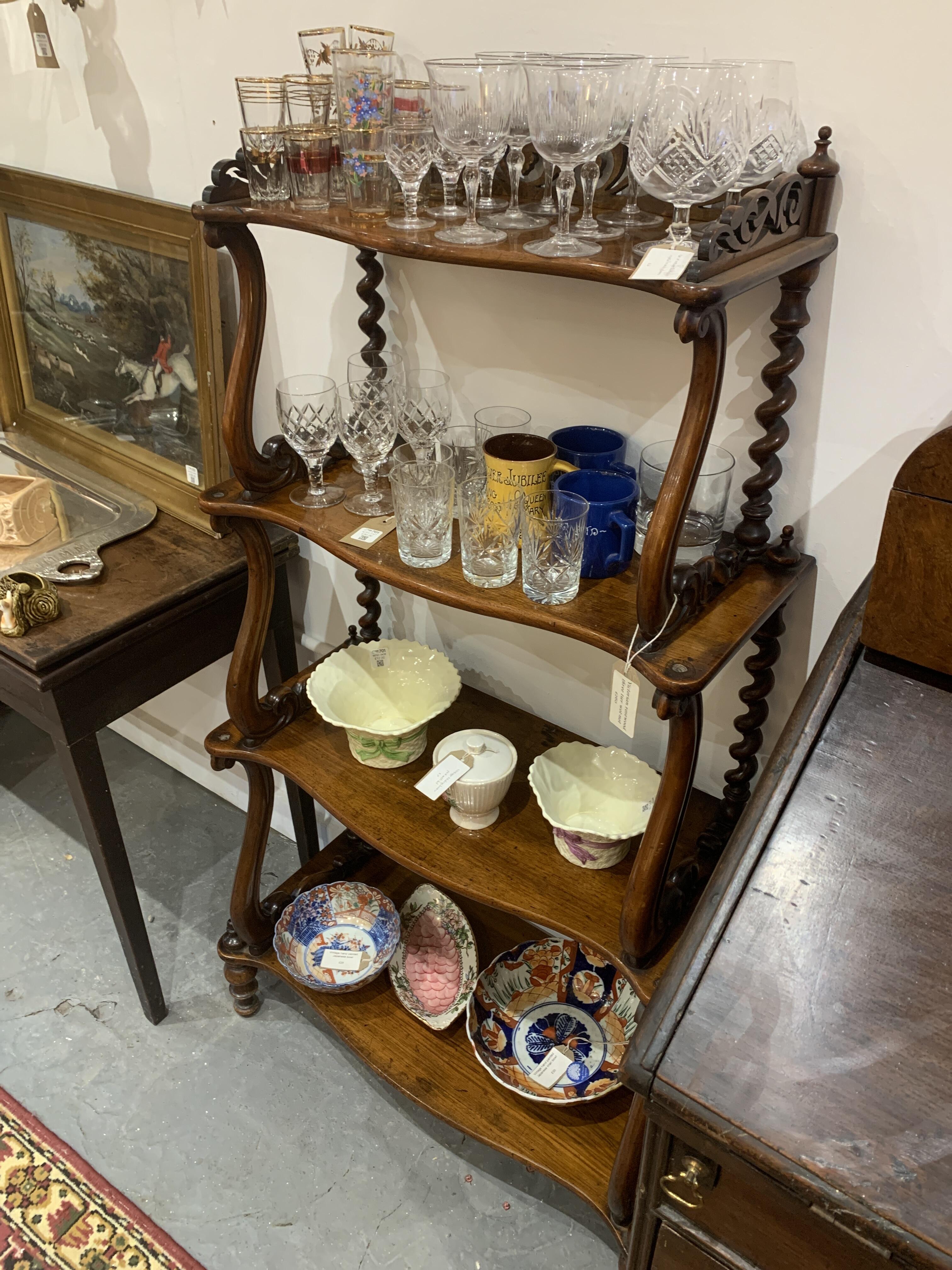 Victorian Rosewood 3 Tier Wot Not Shelving Unit