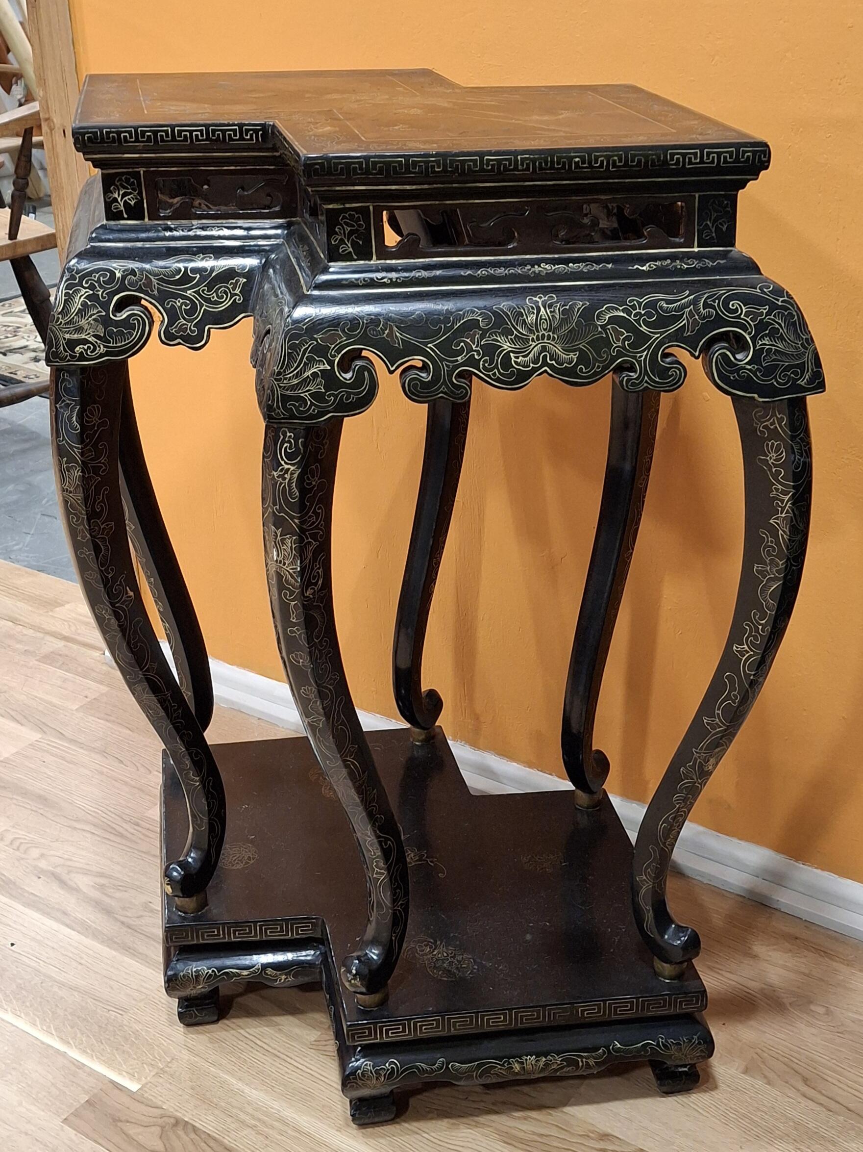 Vintage Black Chinoiserie Table PP82796