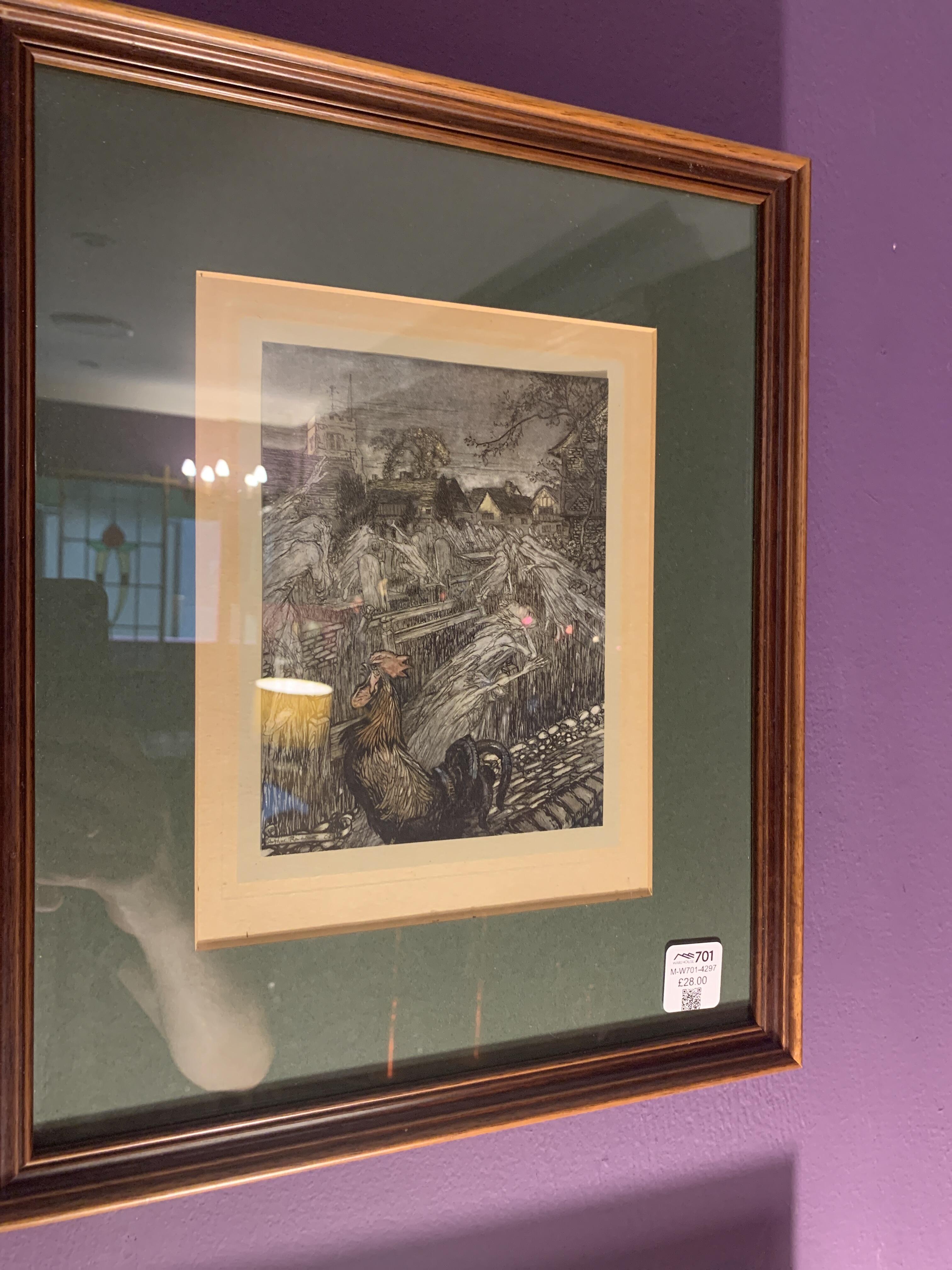 Antique Arthur Rackham 1908 Print ND513 - Framed