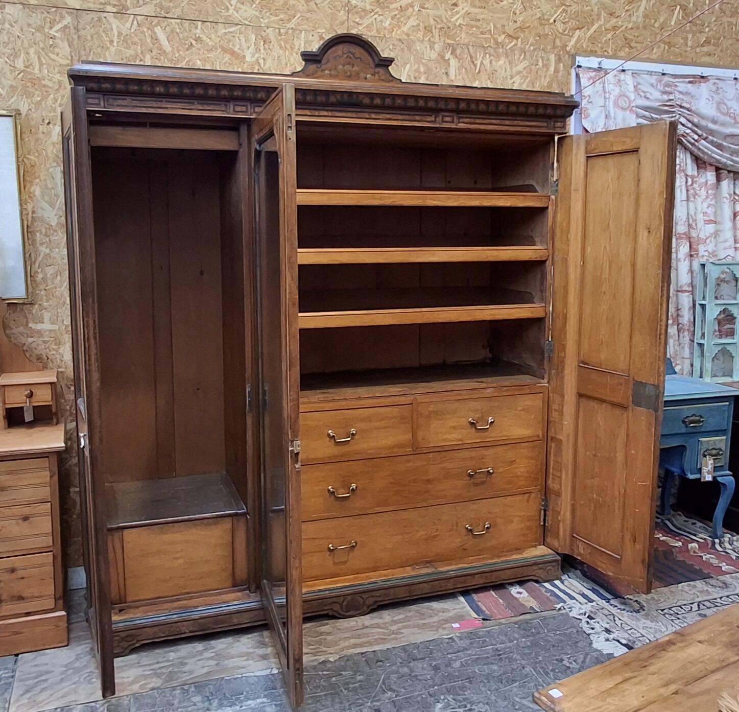 Antique Linen Press with Painted Panels & Edges AP658