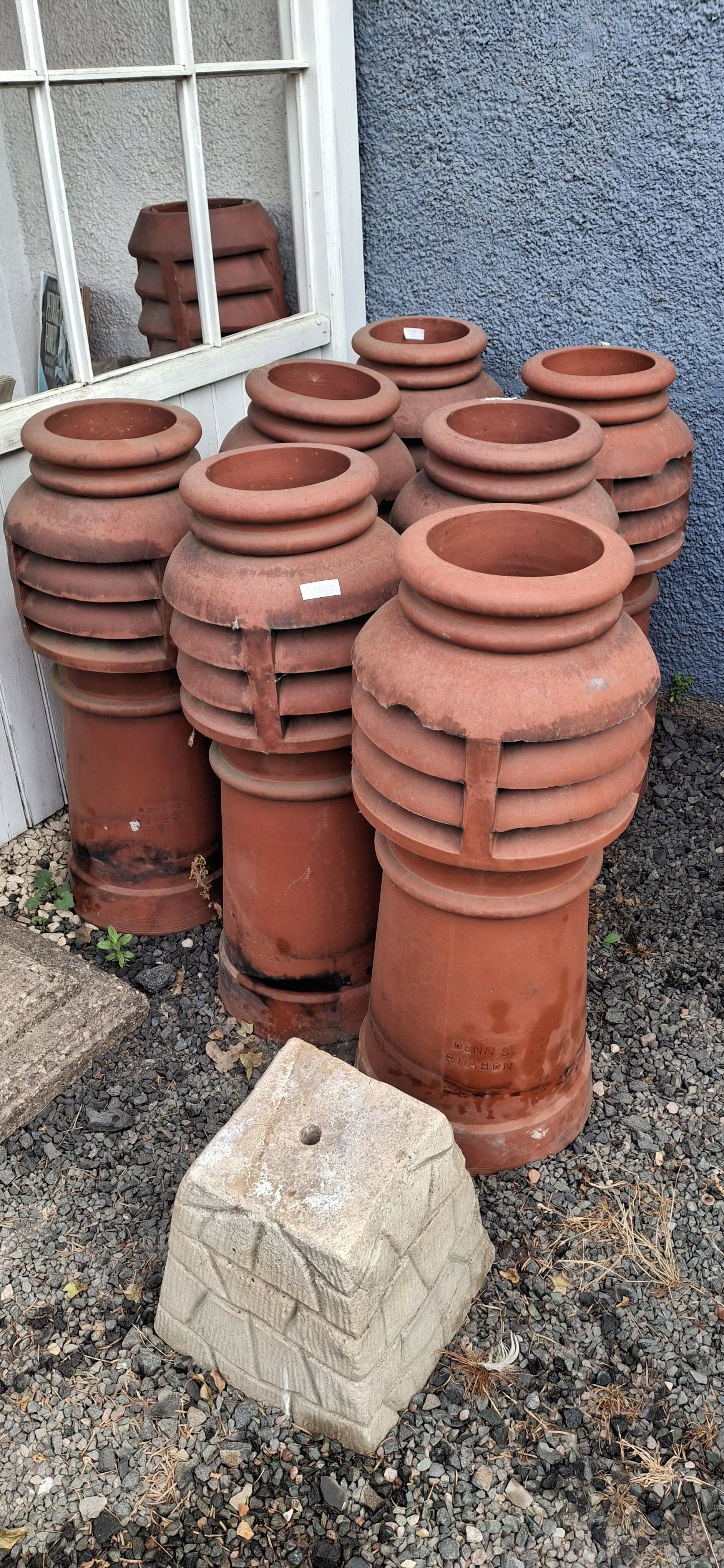 Vintage Triple Louvre Terracotta Chimney Pot