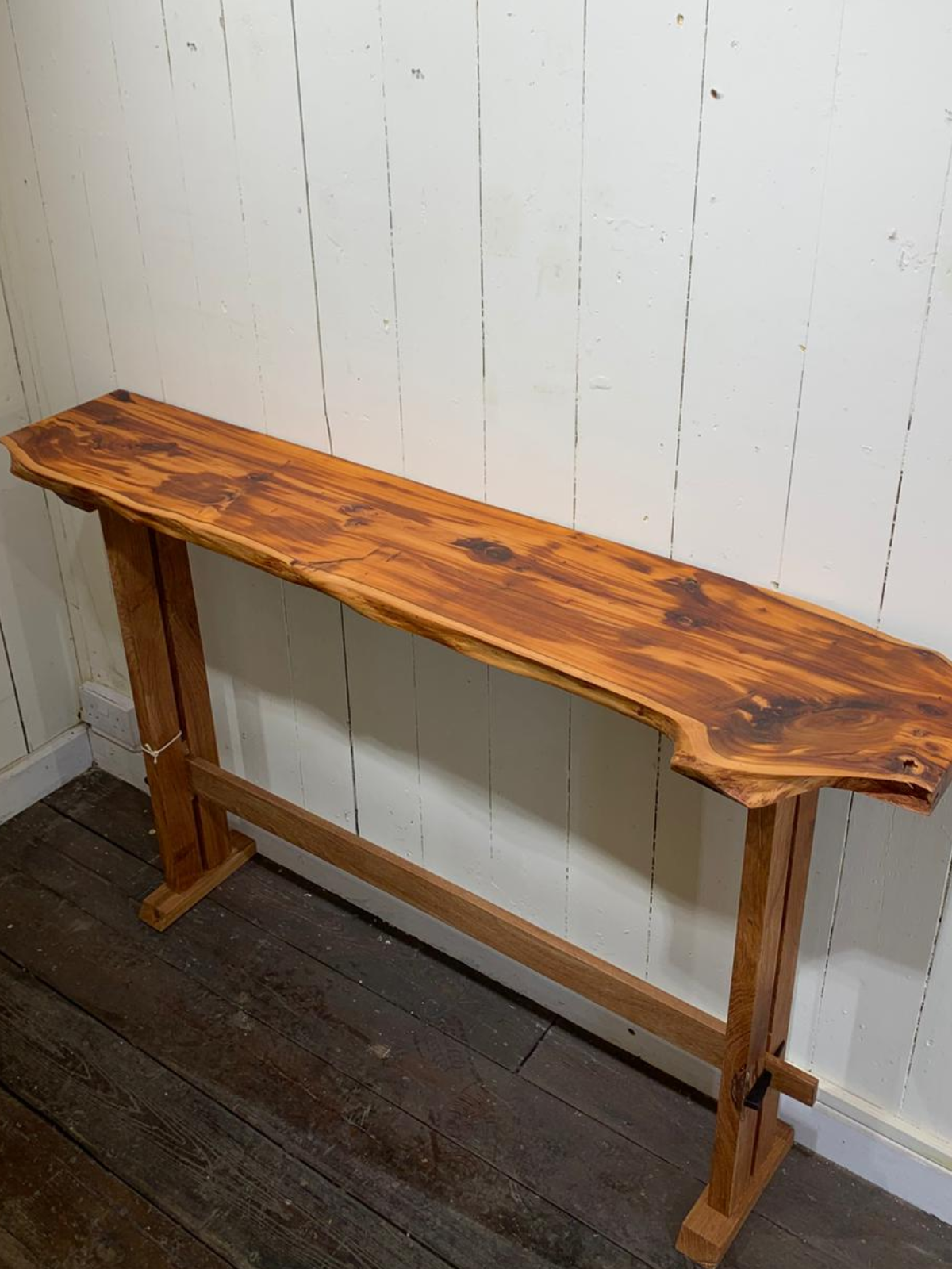 701 Original Yew and oak side table (1.4m)