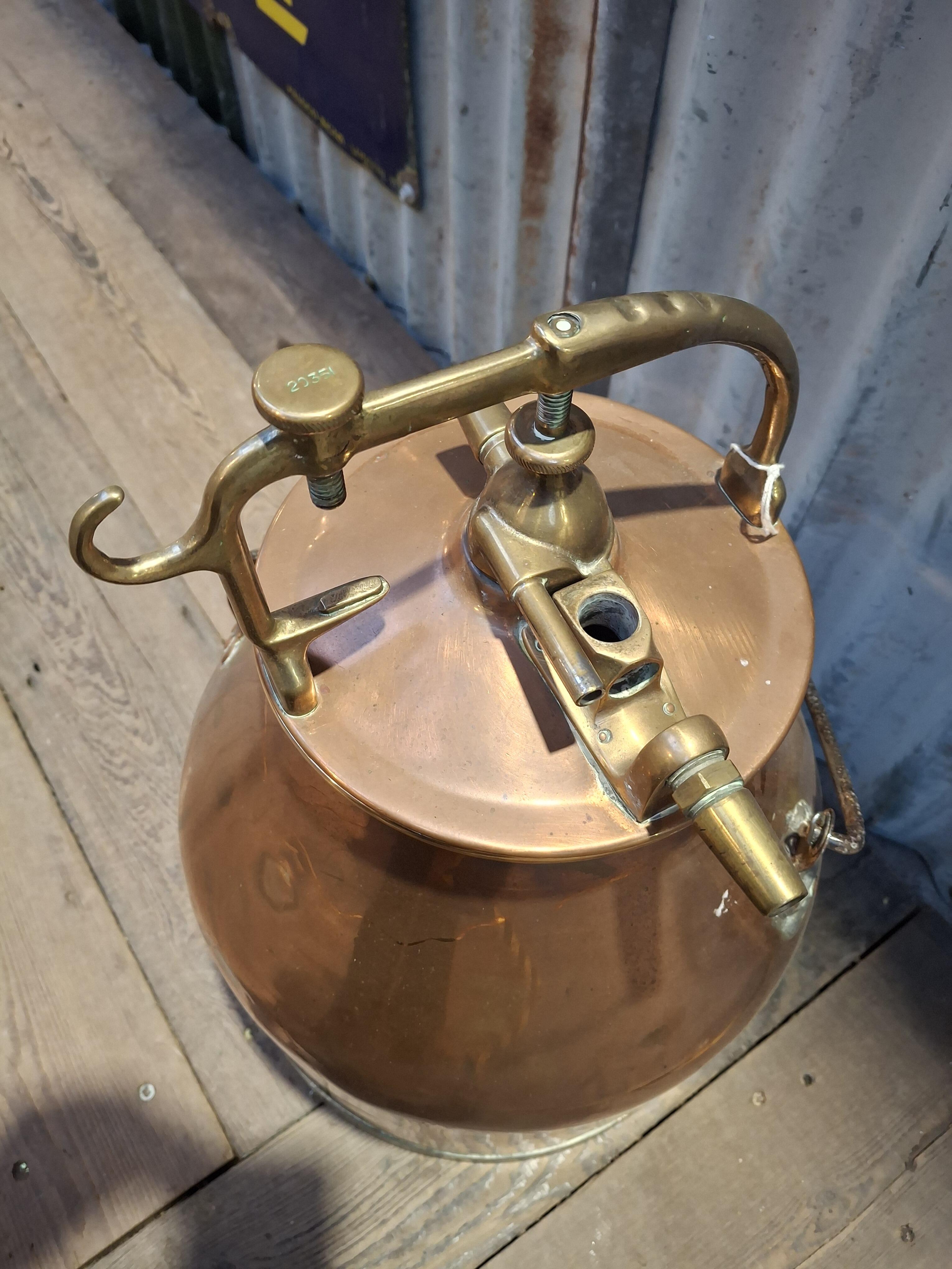 Vintage Copper & Brass Milking Churn