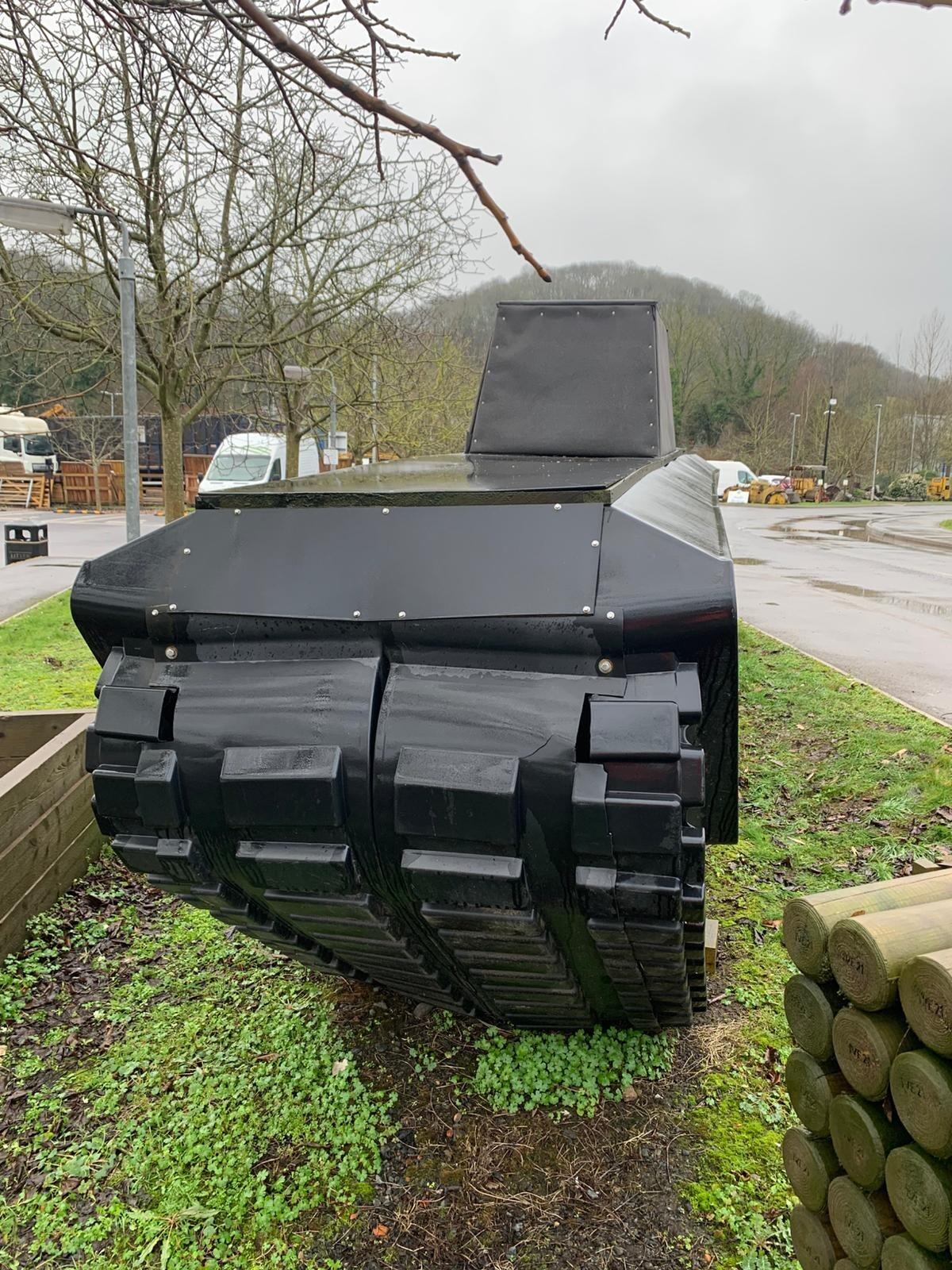 Extra Large Black Plastic Prop Army Tank