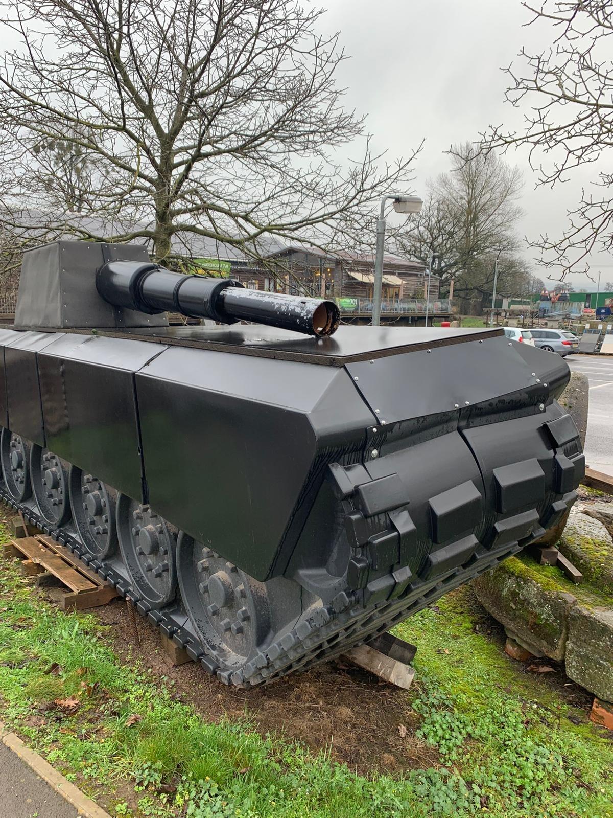 Extra Large Black Plastic Prop Army Tank