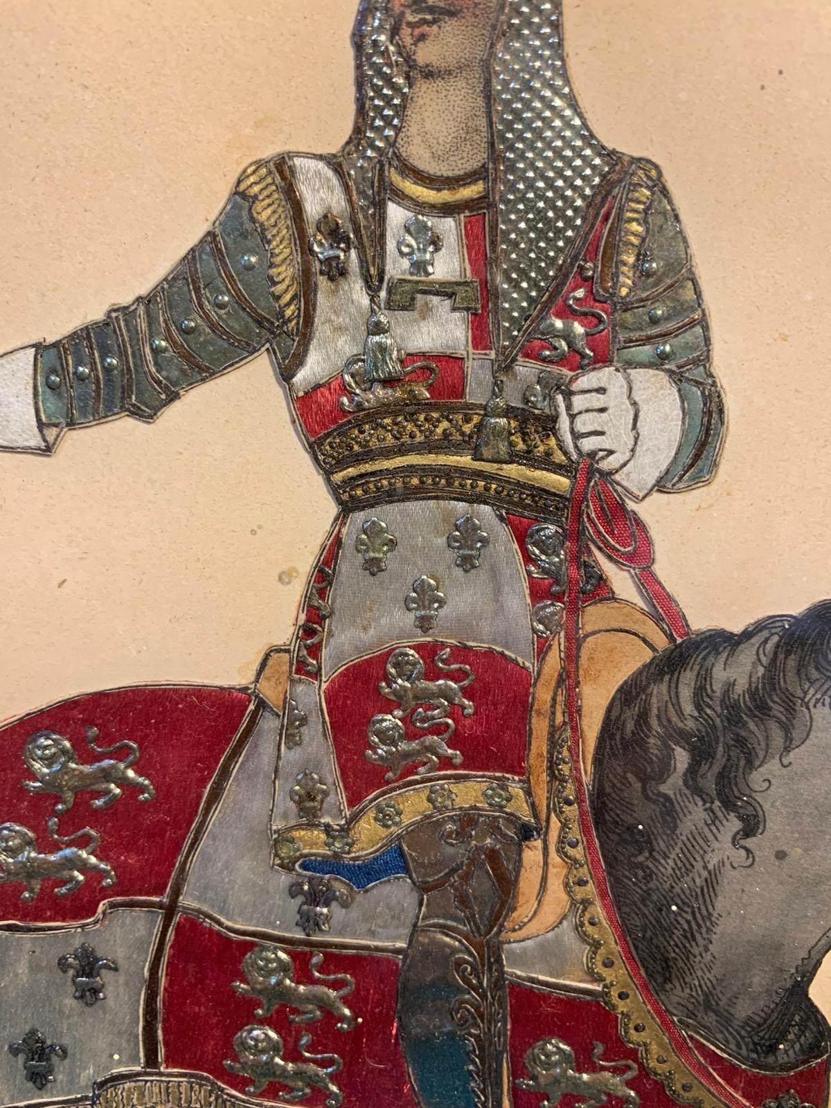 Antique tinsel print Edward the Black Prince